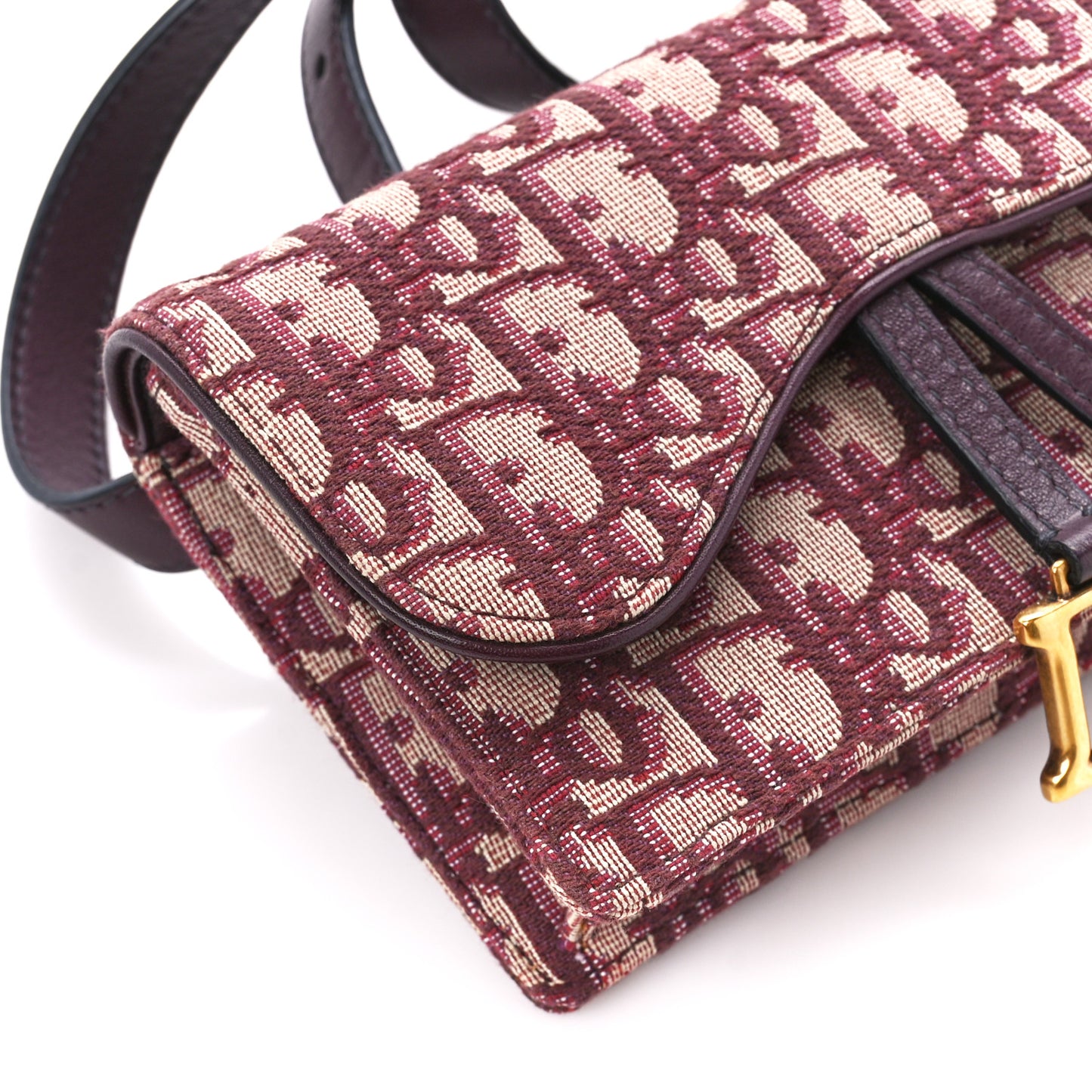 Oblique Saddle Belt Bag Bordeaux