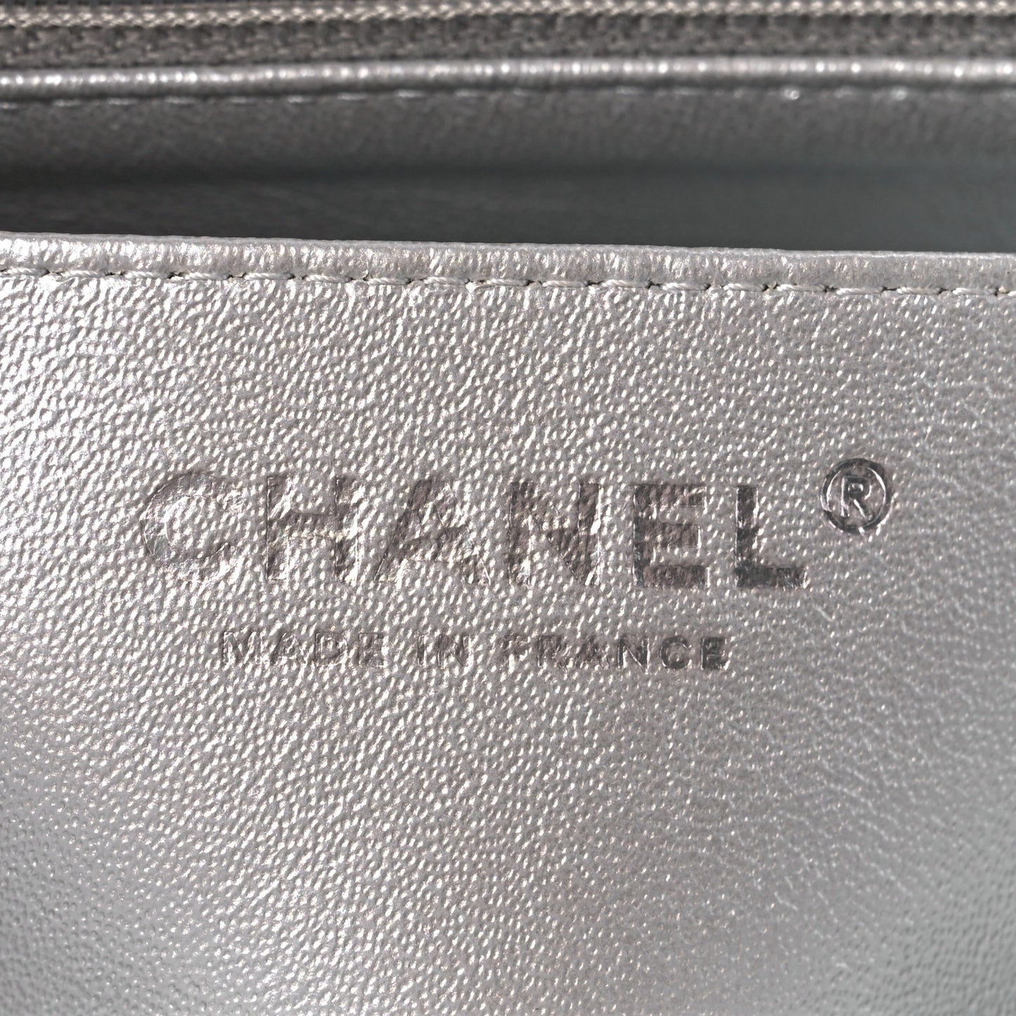 Metallic Lambskin Quilted Mini Square Flap Silver