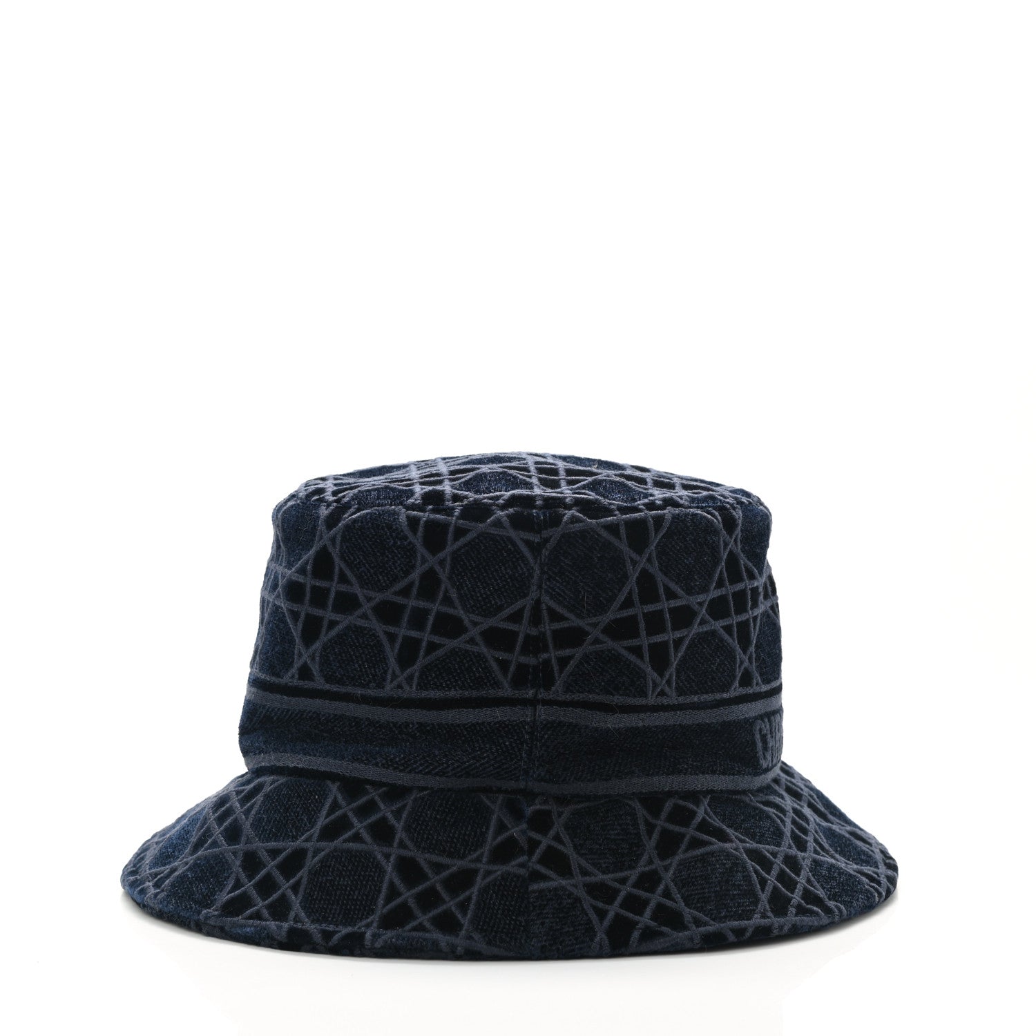 Christian Dior Velvet Cannage Bucket Hat 58 Blue 5 of 7