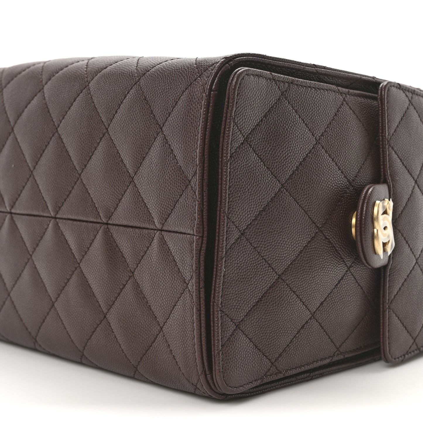 Caviar Quilted Medium Chanel 25 Handbag Dark Brown