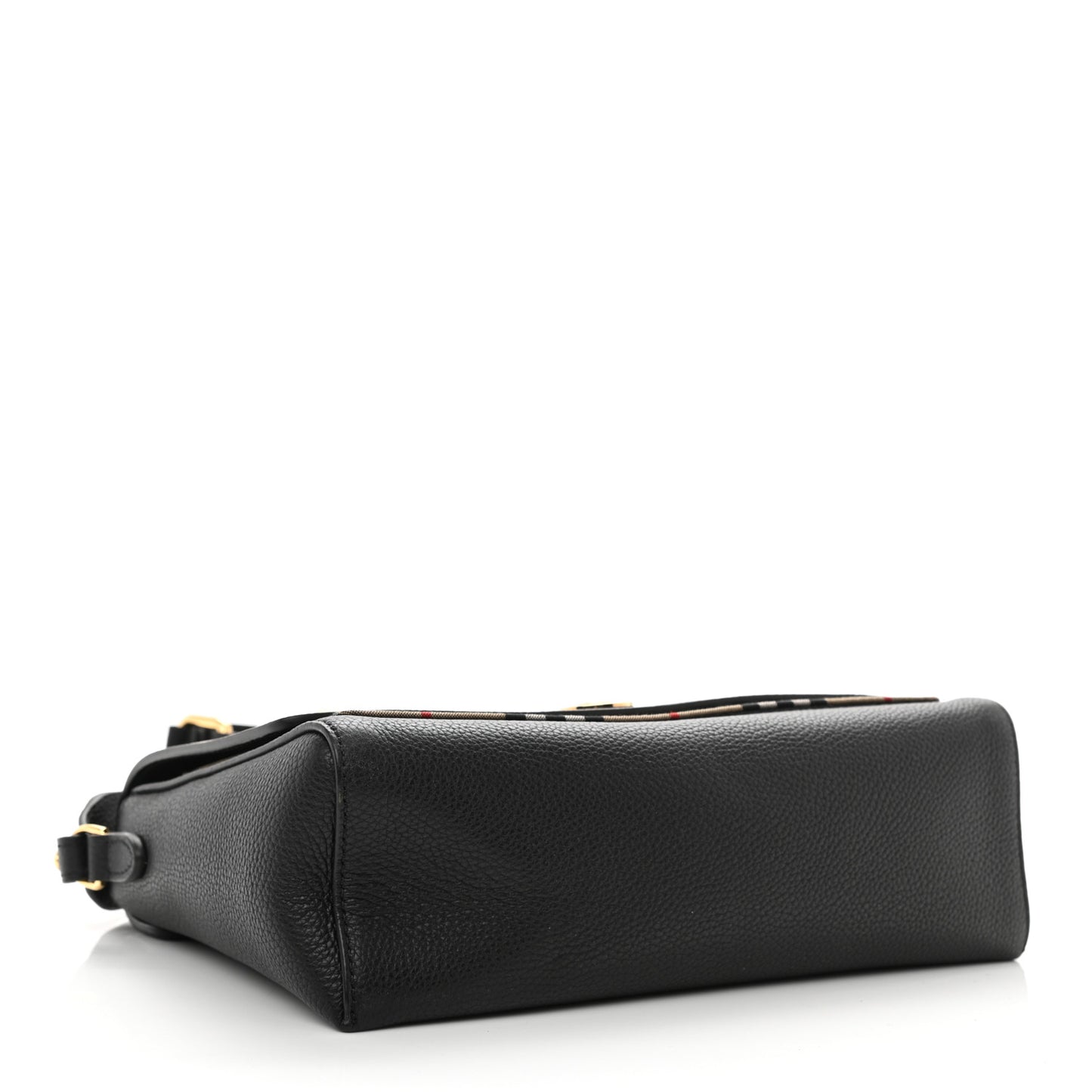 Grainy Calfskin Vintage Check Note Crossbody Bag Black