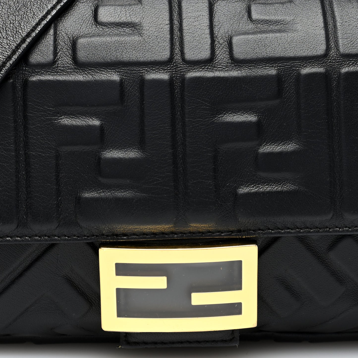 Nappa FF 1974 Embossed Baguette Black