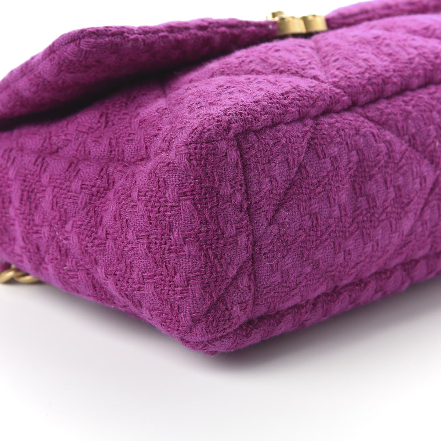 Tweed Quilted Large 19 Flap Purple