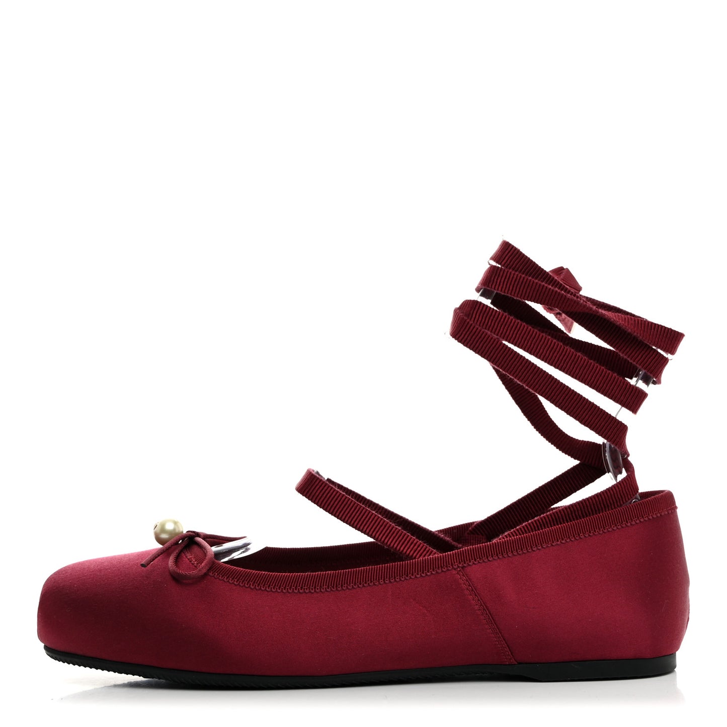 Satin Grosgrain D-Joy Ballet Flats 38 Scarlet