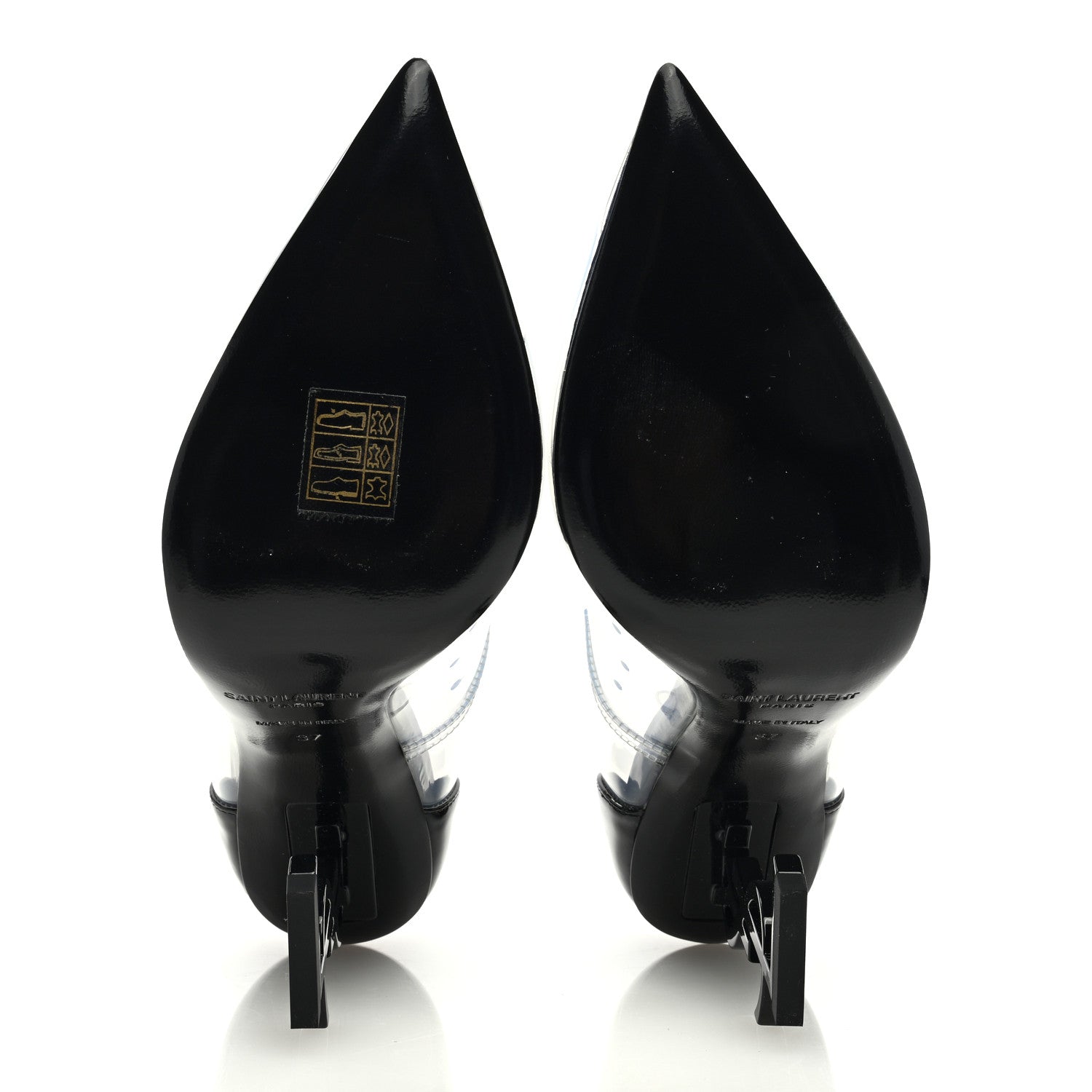 Saint Laurent Patent Calfskin PVC Opyum 110 Pump 37 Black Transparent 5 of 8
