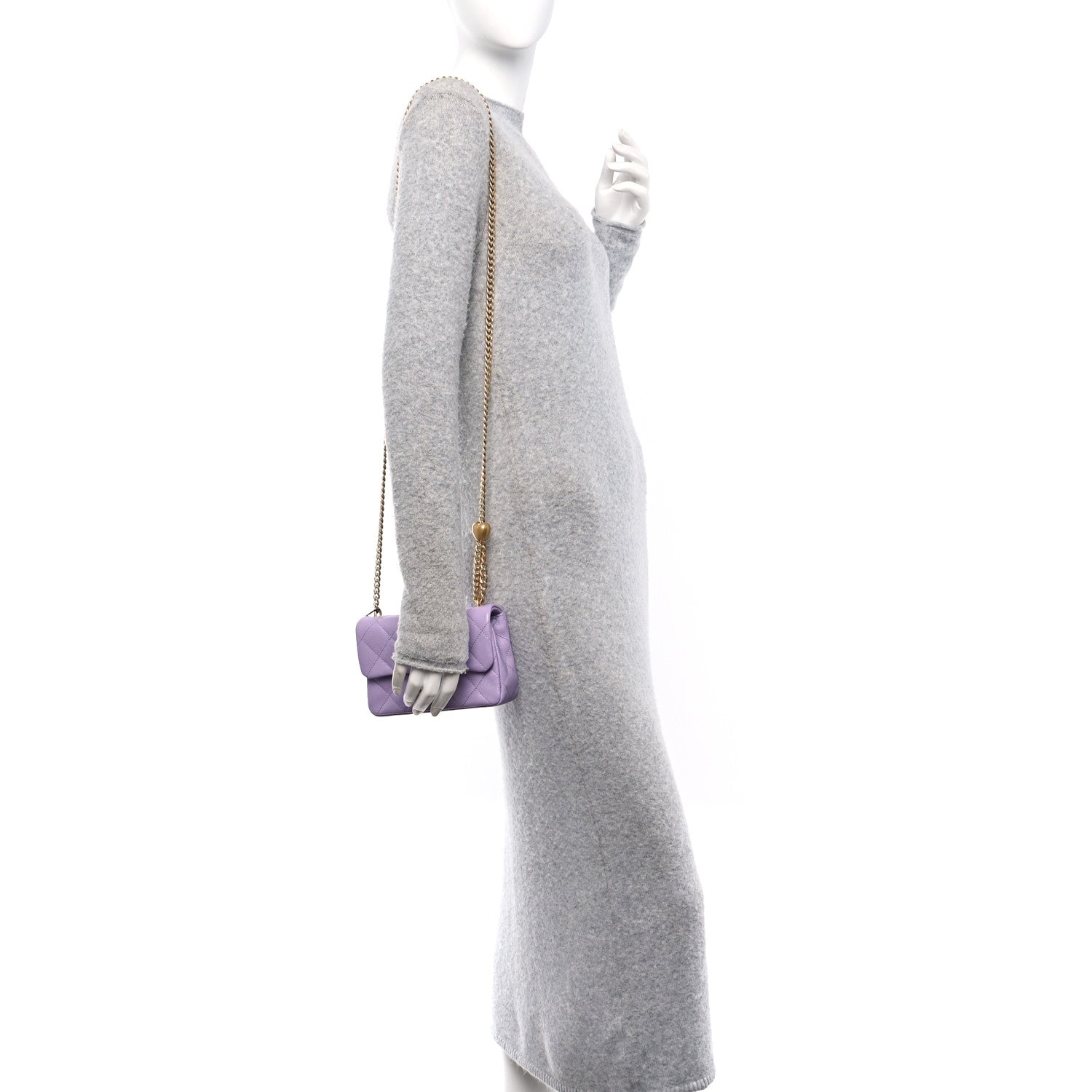 Chanel Caviar Quilted Mini Rectangular Sweetheart Flap Light Purple 2 of 11