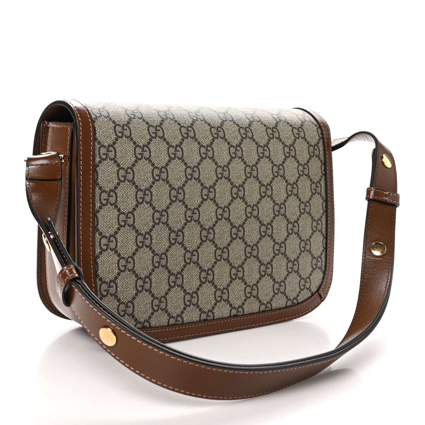 GG Supreme Monogram Horsebit 1955 Shoulder Bag Beige Brown Sugar