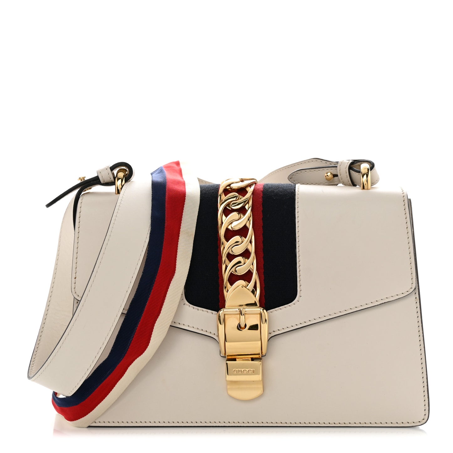 Calfskin Small Sylvie Shoulder Bag Off White