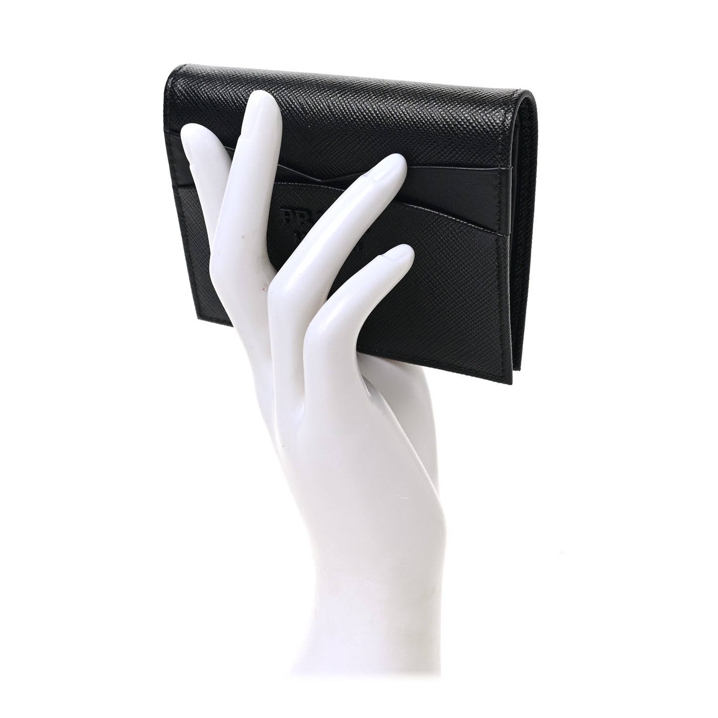 Saffiano Monochrome Compact Wallet Black