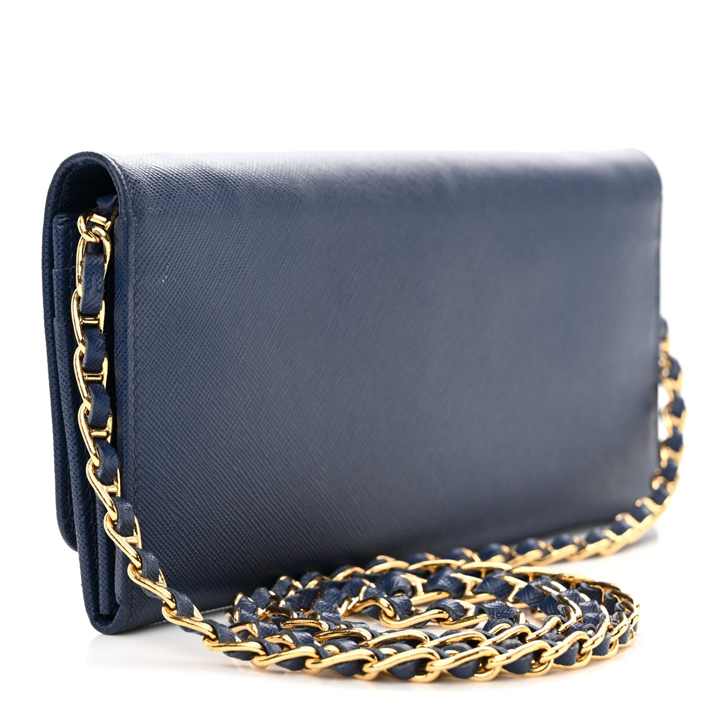Saffiano Metal Oro Chain Wallet Bleuette