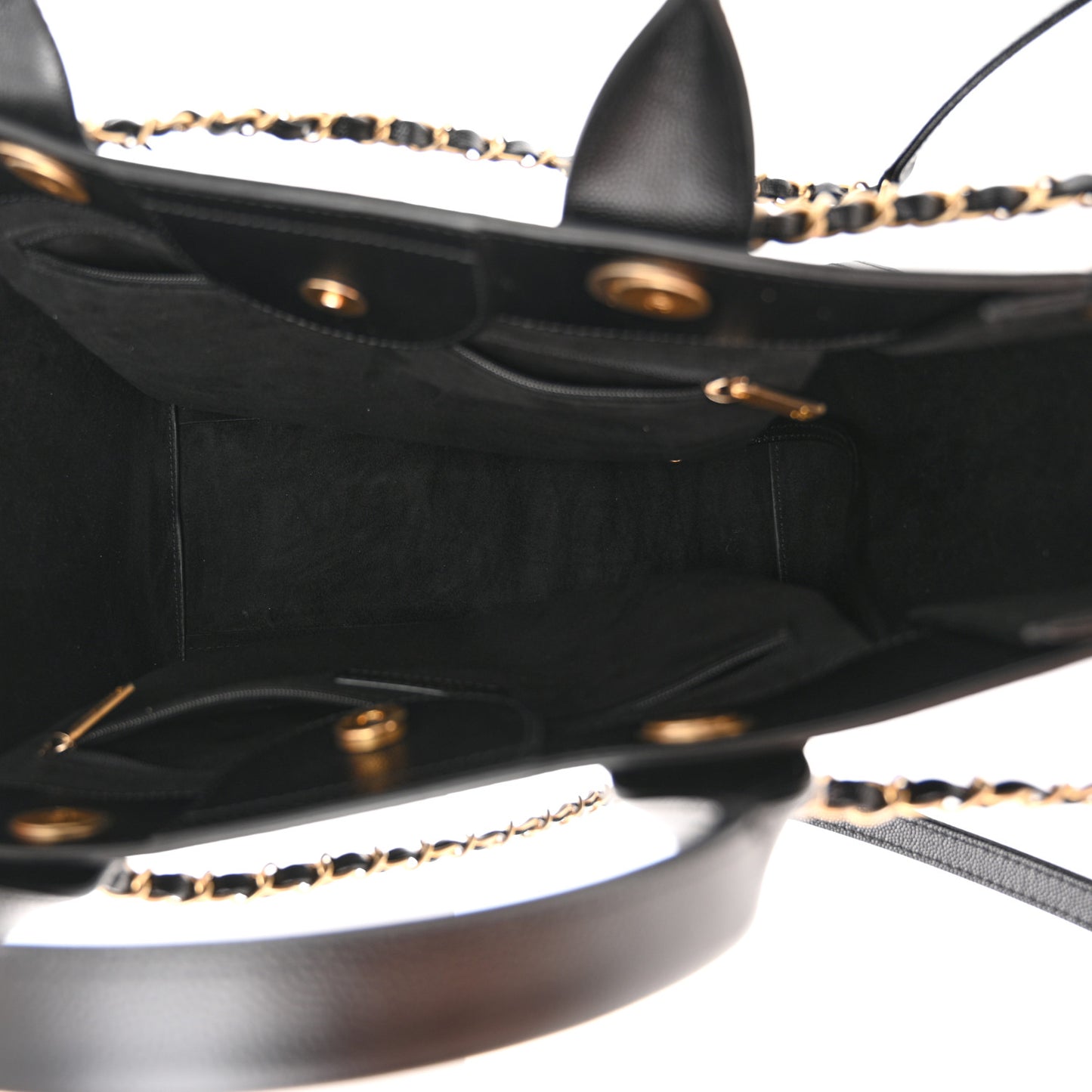 Caviar Small Studded Deauville Tote Black