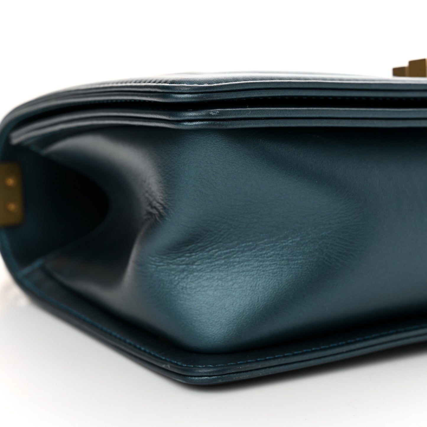 Metallic Calfskin Quilted Medium Boy Flap Blue