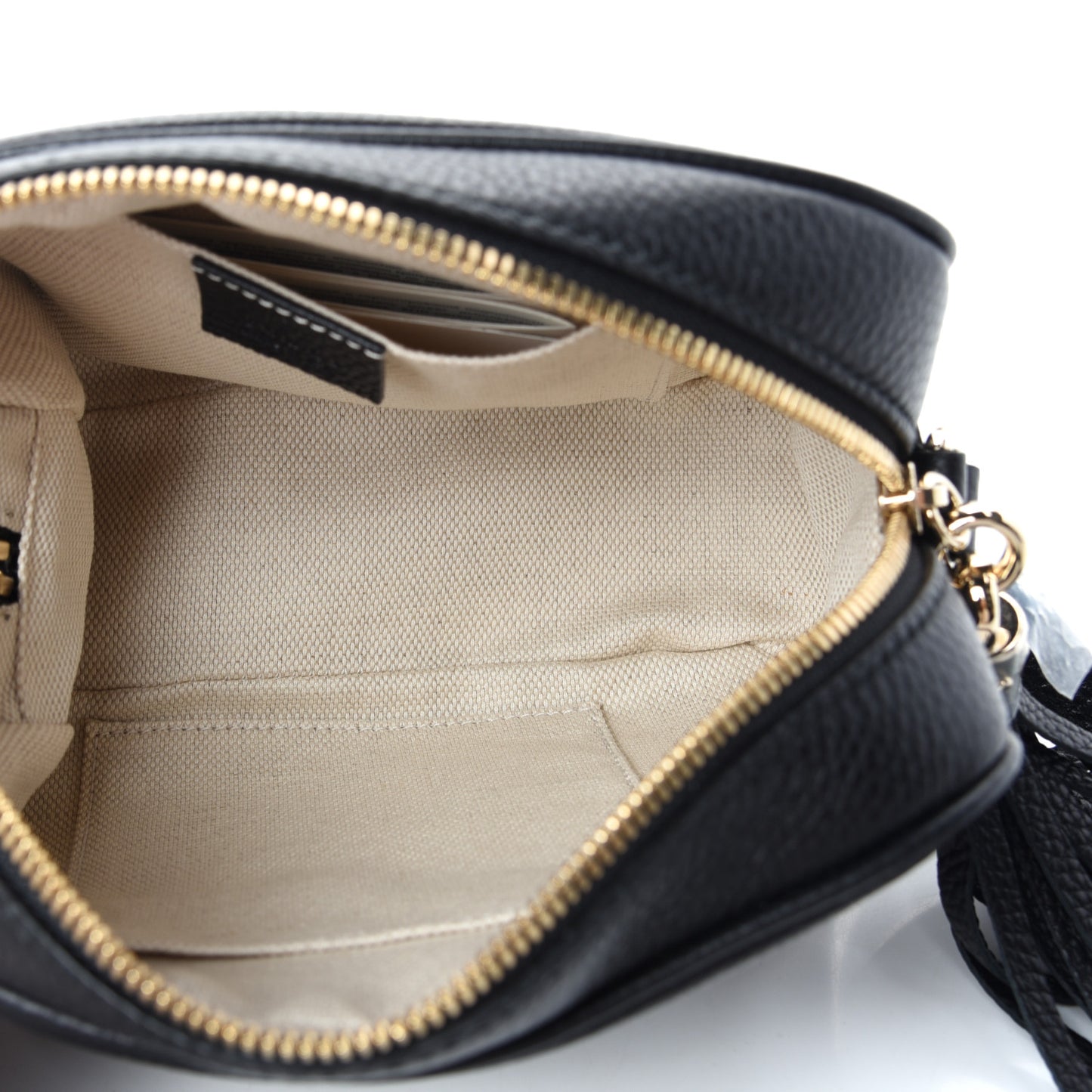 Pebbled Calfskin Small Soho Disco Bag Black