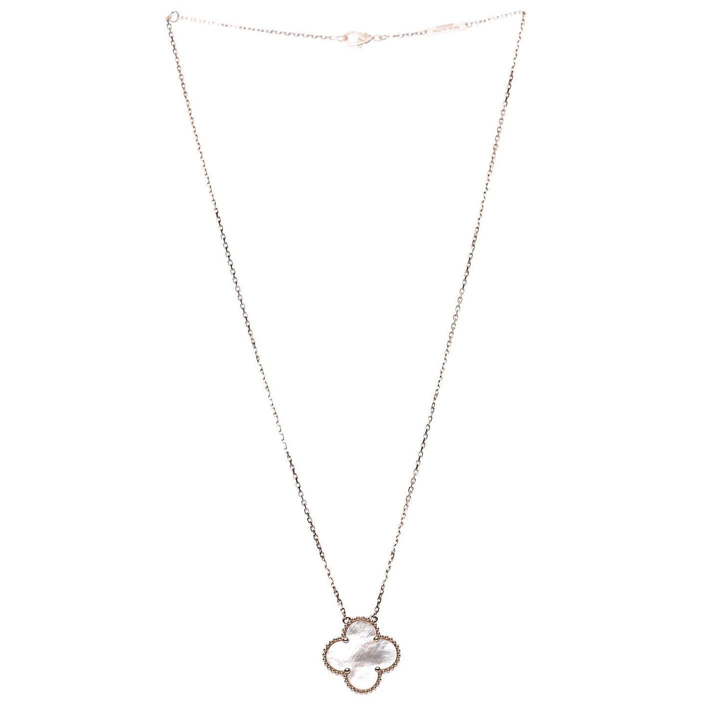 18K Rose Gold Mother of Pearl Magic Alhambra Pendant Necklace