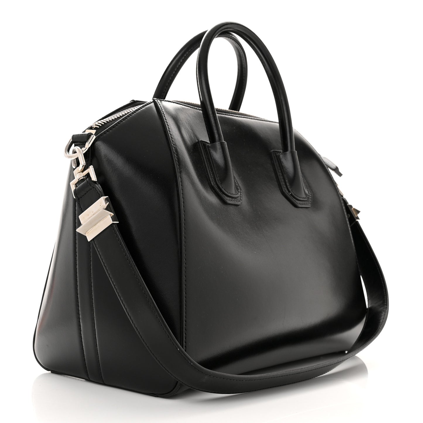 Shiny Lord Calfskin Medium Antigona Black