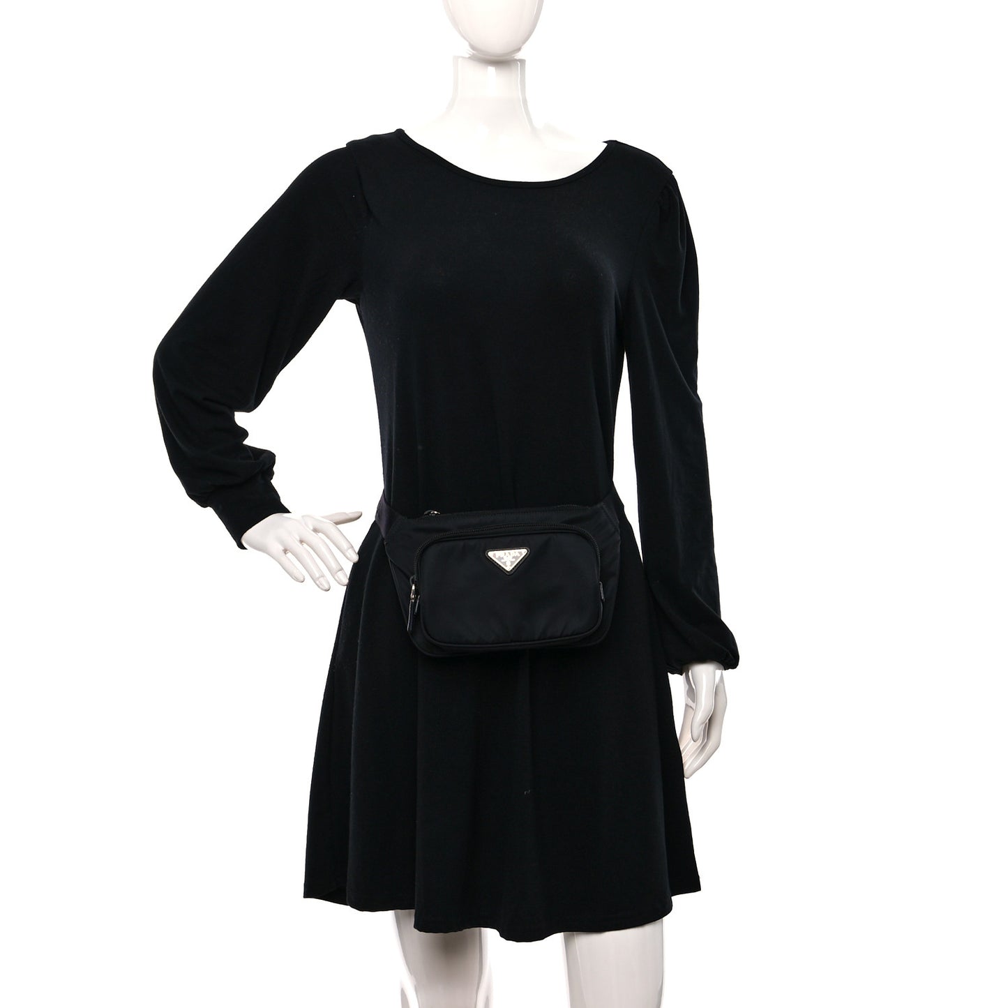 Re-Nylon Saffiano Belt Bag Black