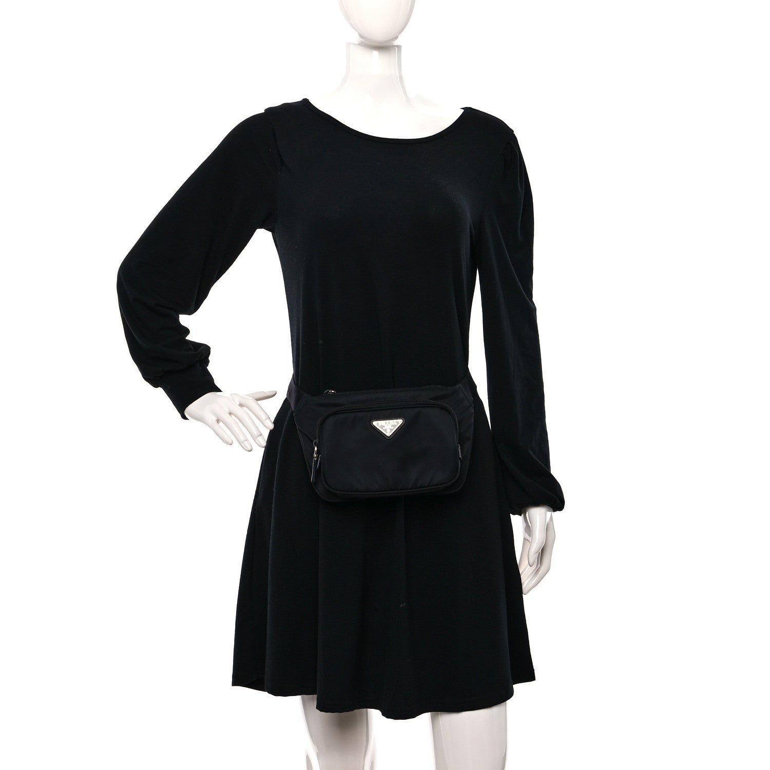 Prada Re-Nylon Saffiano Belt Bag Black 2 of 8