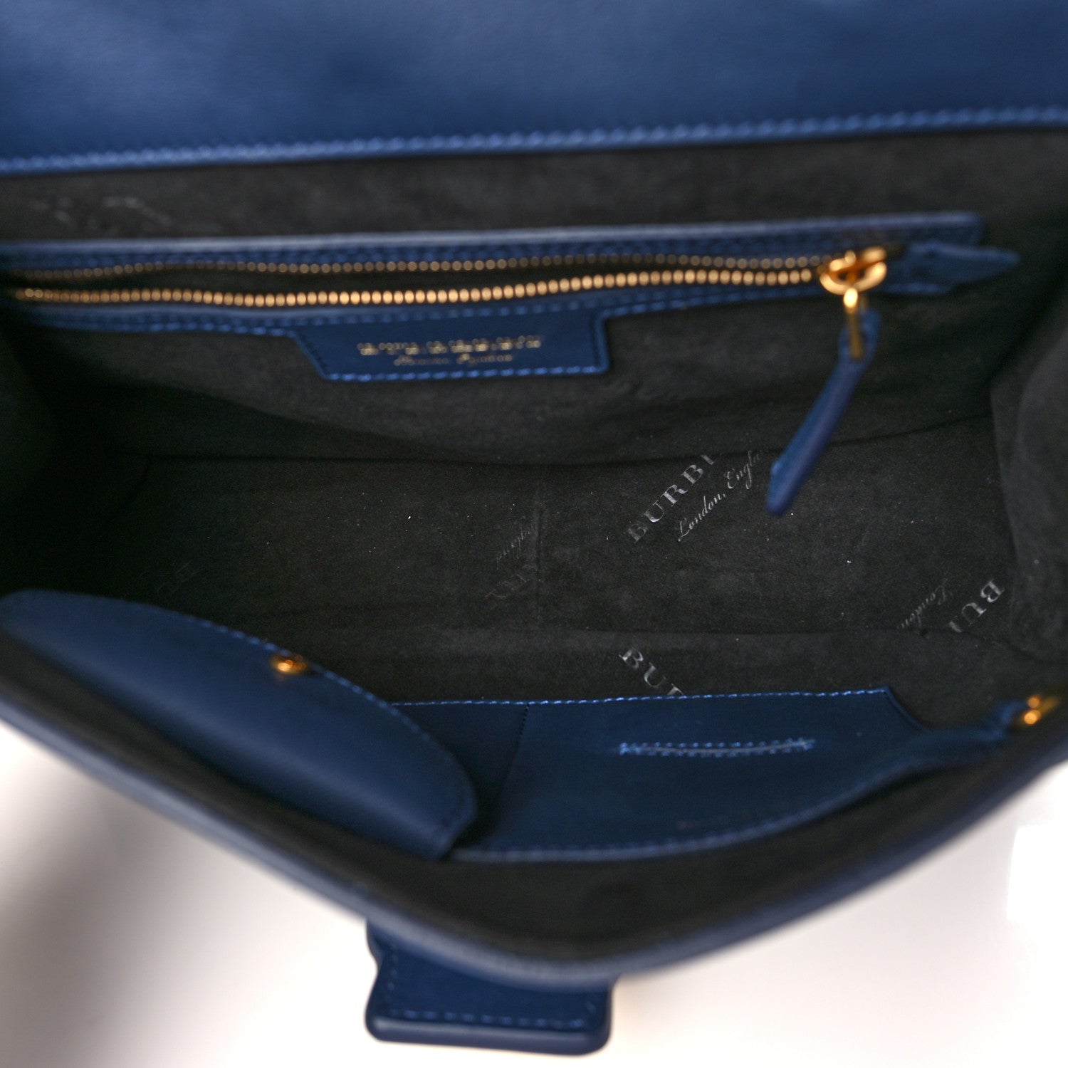 Burberry Trench Calfskin Medium DK88 Top Handle Bag Ink Blue 4 of 8