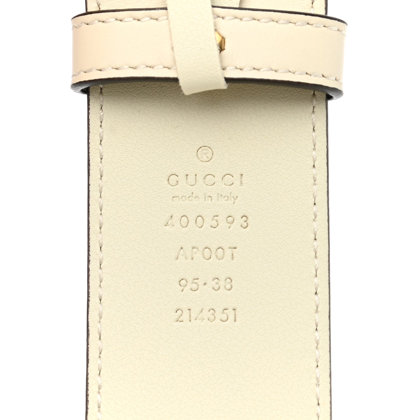 Calfskin Double G 40mm Belt 95 38 Mystic White