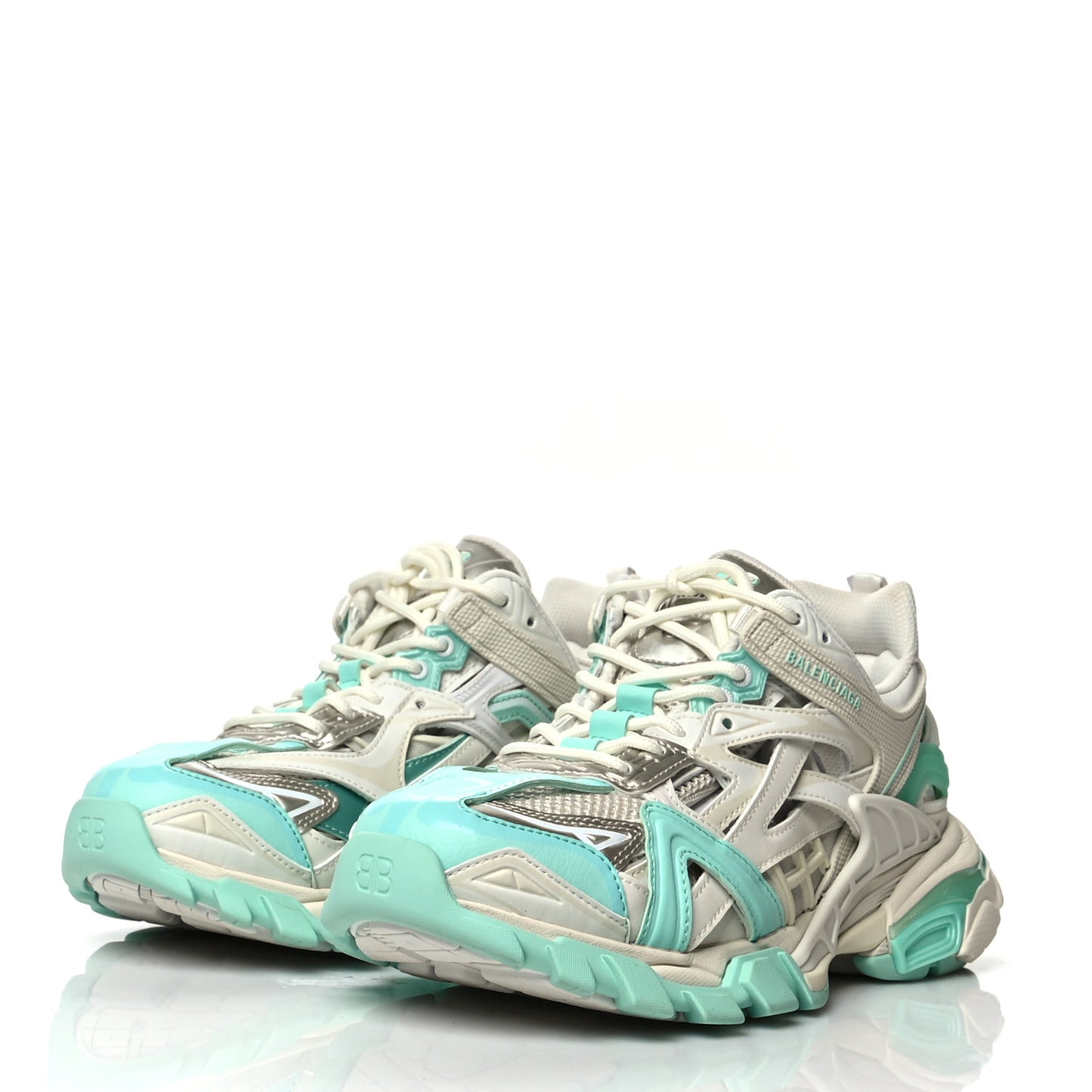 Rubber Mesh Tri-Color Womens Track.2 Open Sneakers 40 Min Light Beige Grey