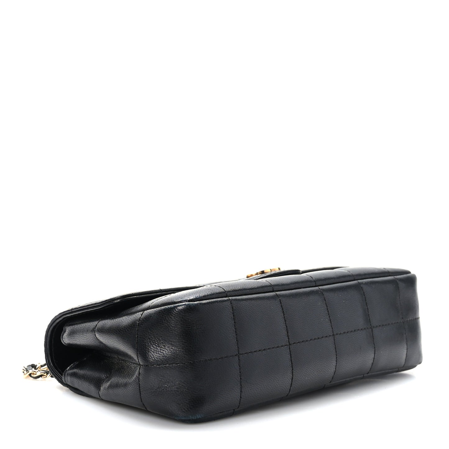 Lambskin Quilted Mini Chocolate Bar Flap Black