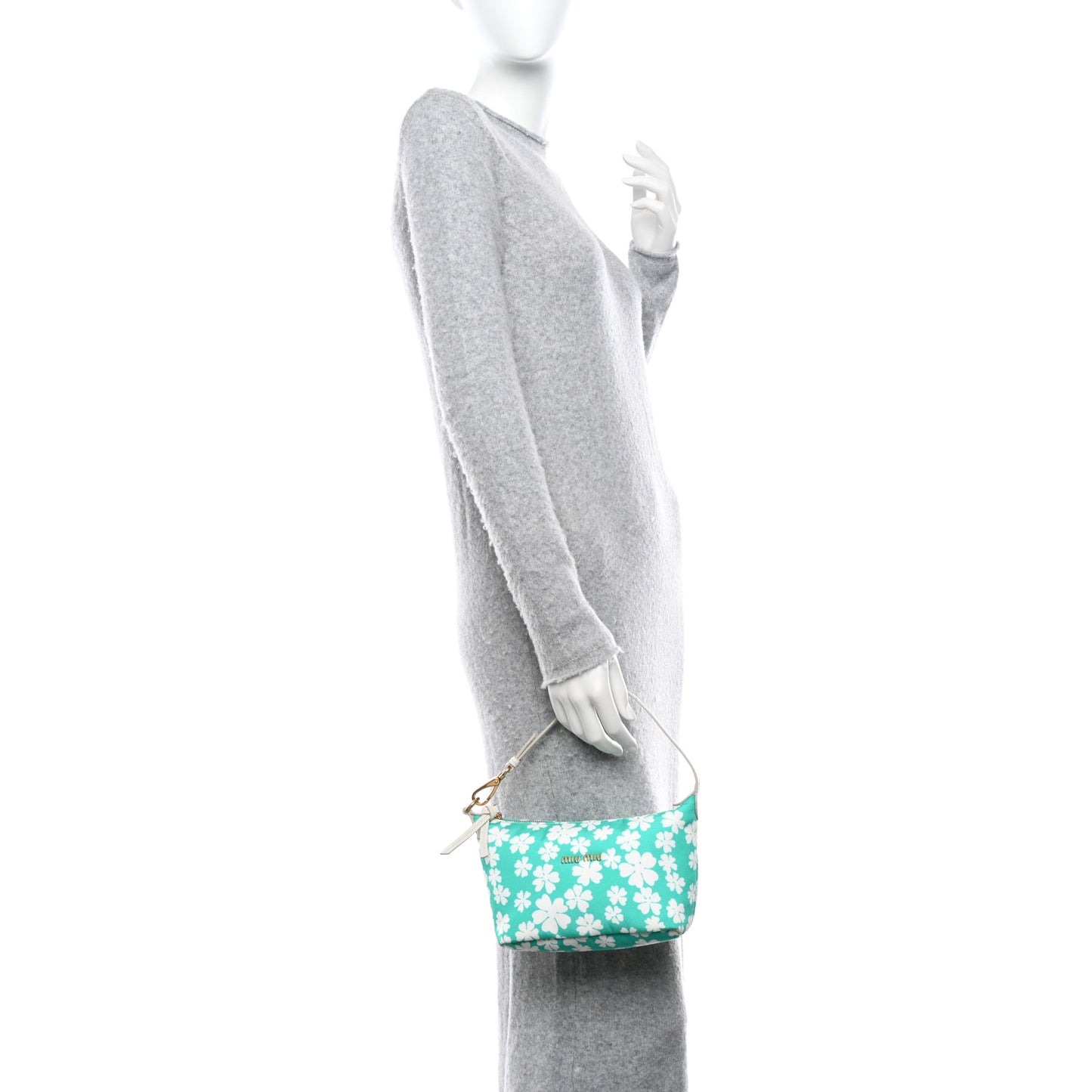 Nylon Magnolia Print Mini Spirit Cire Bag Giada White