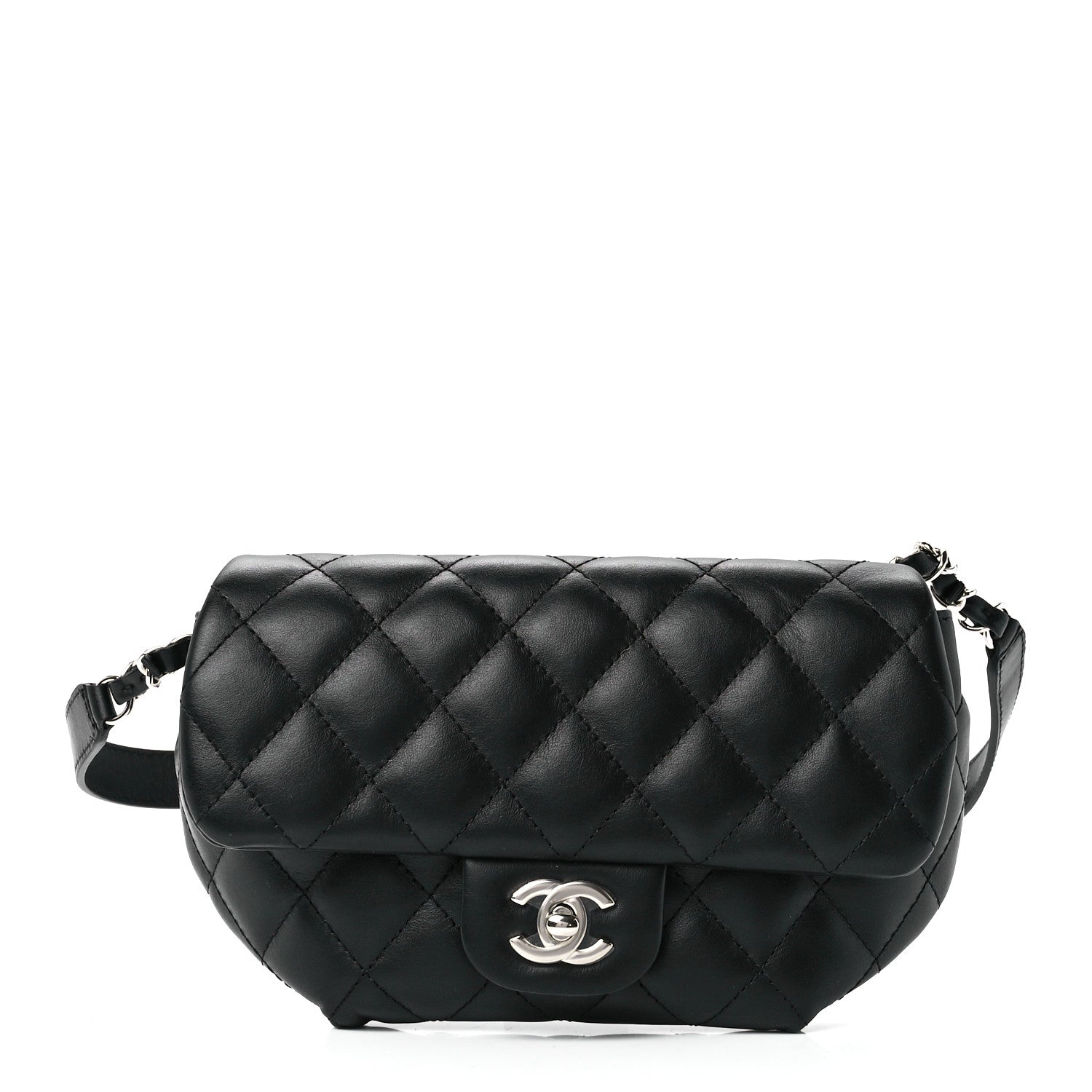 Chanel Calfskin Quilted CC Uniform Flap Belt Bag Black 1 of 13