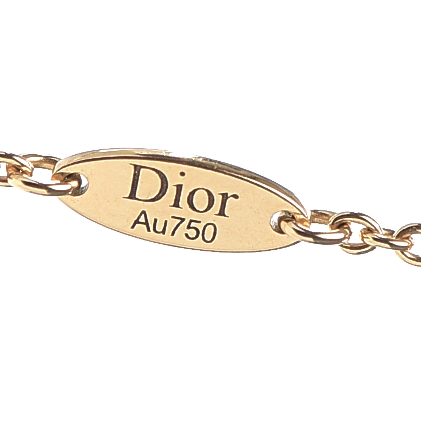 18K Yellow Gold Diamond Mother of Pearl Rose Des Vents Necklace