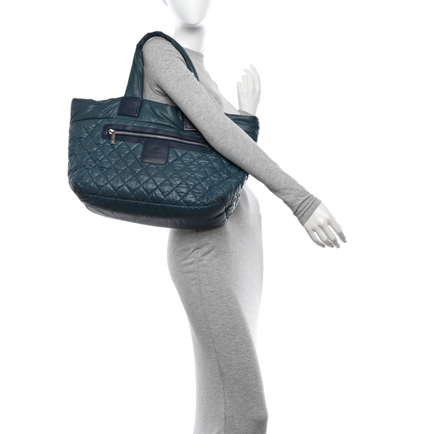 Chanel Nylon Quilted Large Coco Cocoon Tote Blue 2 of 13