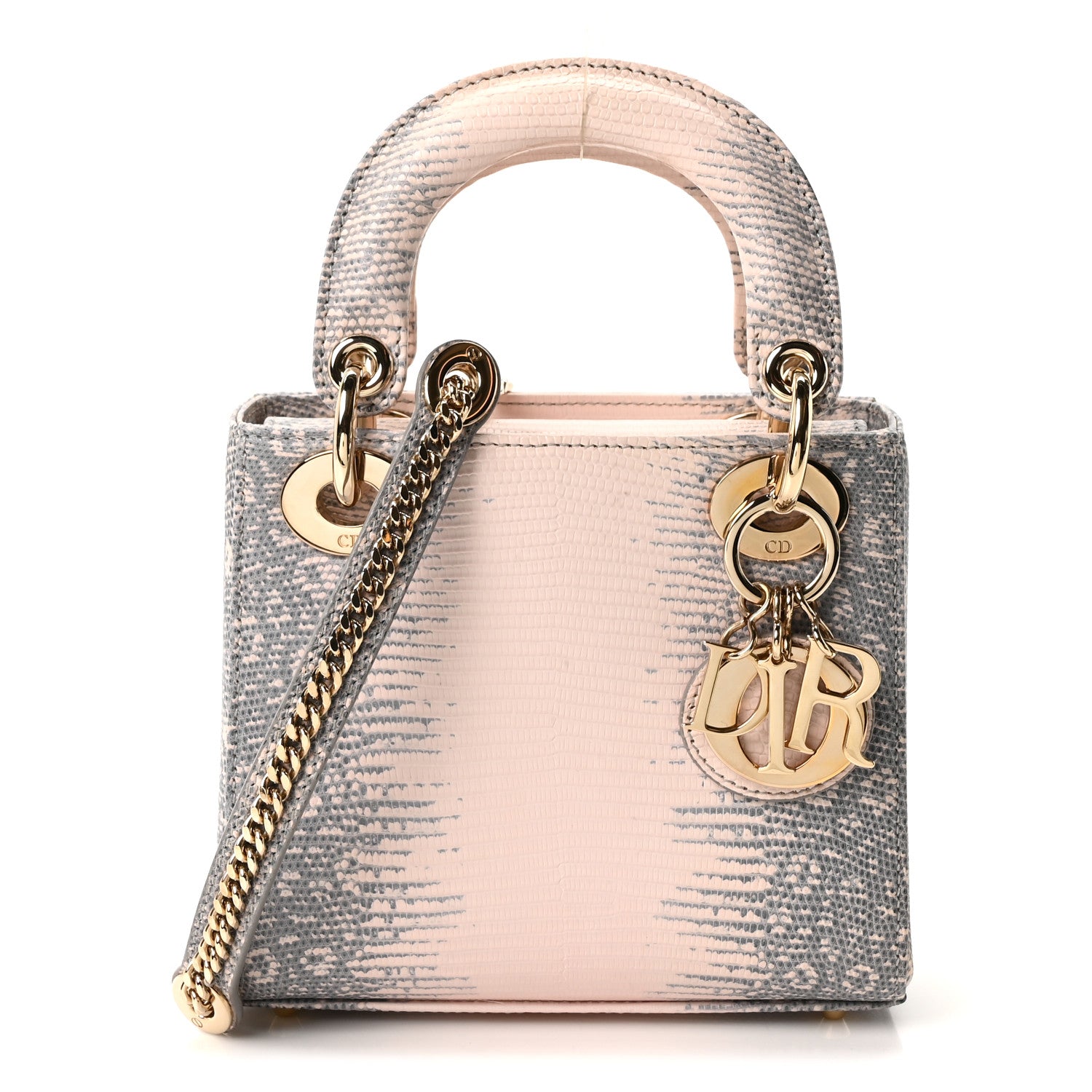 Christian Dior Lizard Ombre Mini Lady Dior Light Pink 1831541