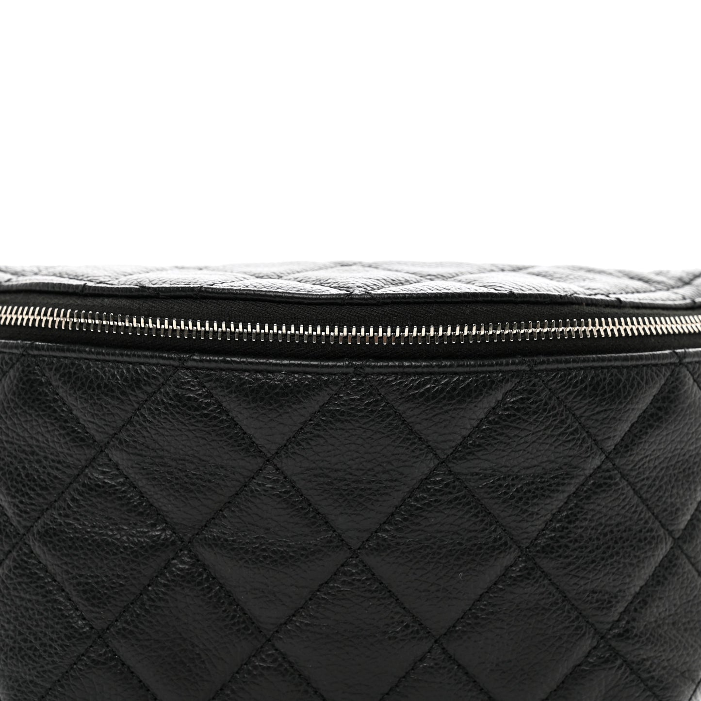 Grained Calfskin Quilted Waist Belt Bag Black