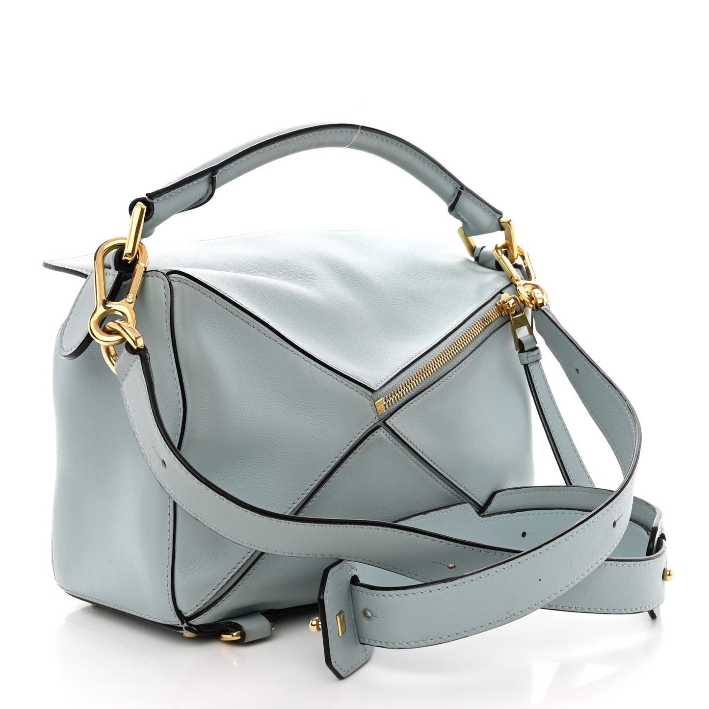 Calfskin Small Puzzle Bag Light Blue