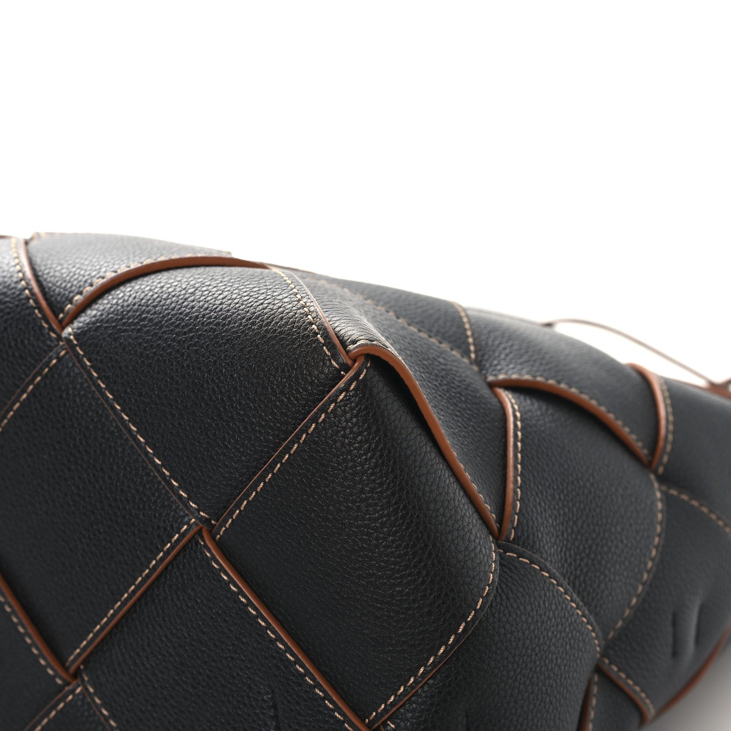 Loewe Soft Grained Calfskin Woven Basket Bag Black Tan 9 of 12