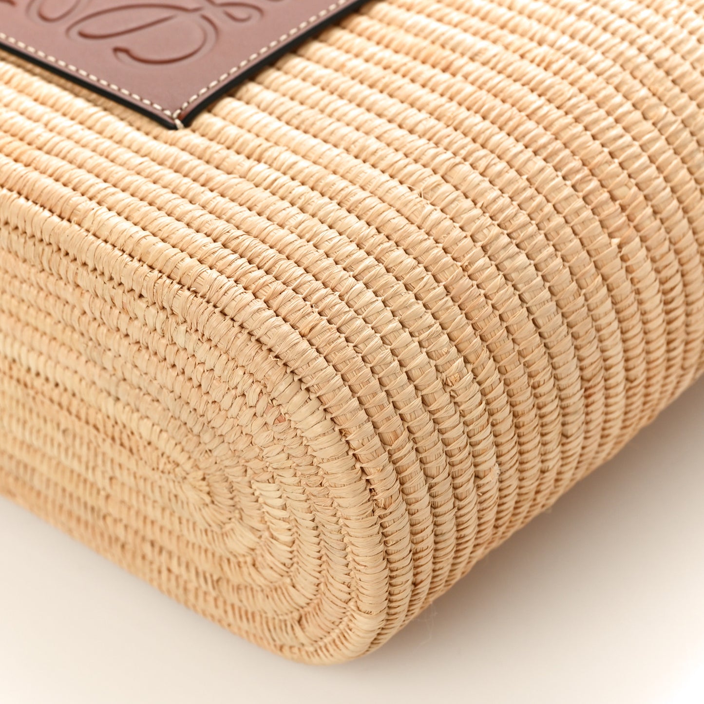 Raffia Small Square Basket Tote Bag Natural Tan