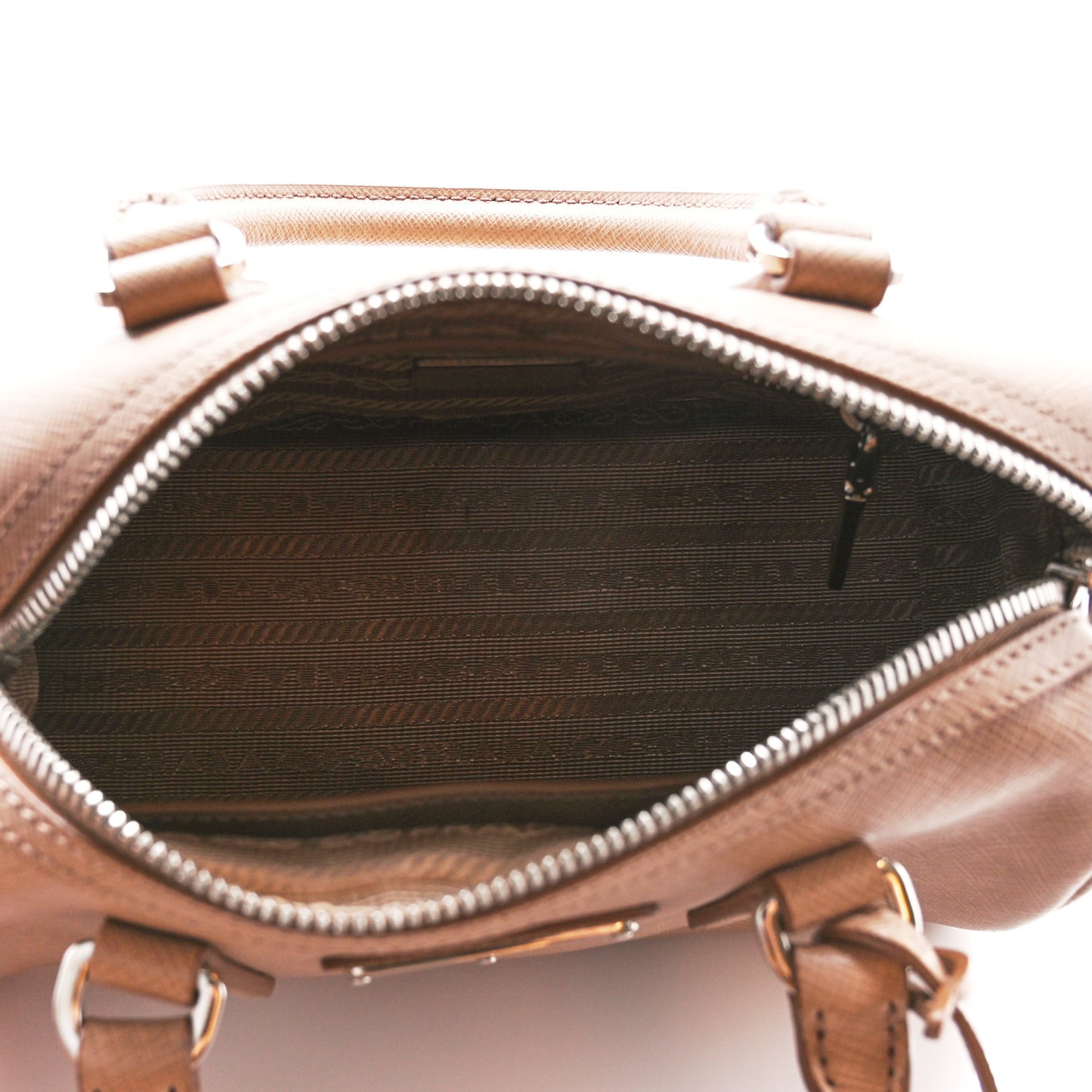 Saffiano Lux Re-Edition 2005 Top Handle Crossbody Bag Cammeo