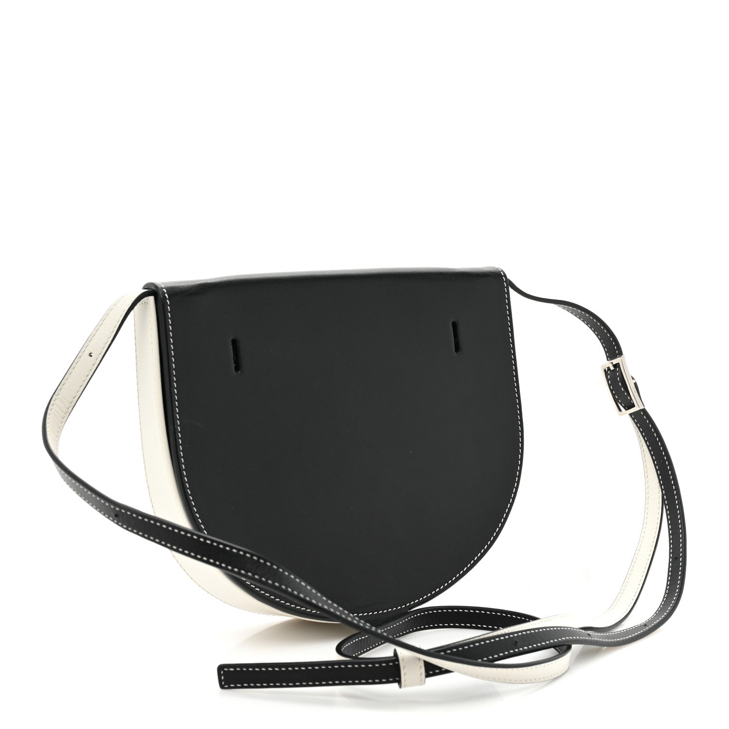 Loewe Soft Calfskin Heel Bag Black Soft White 3 of 10