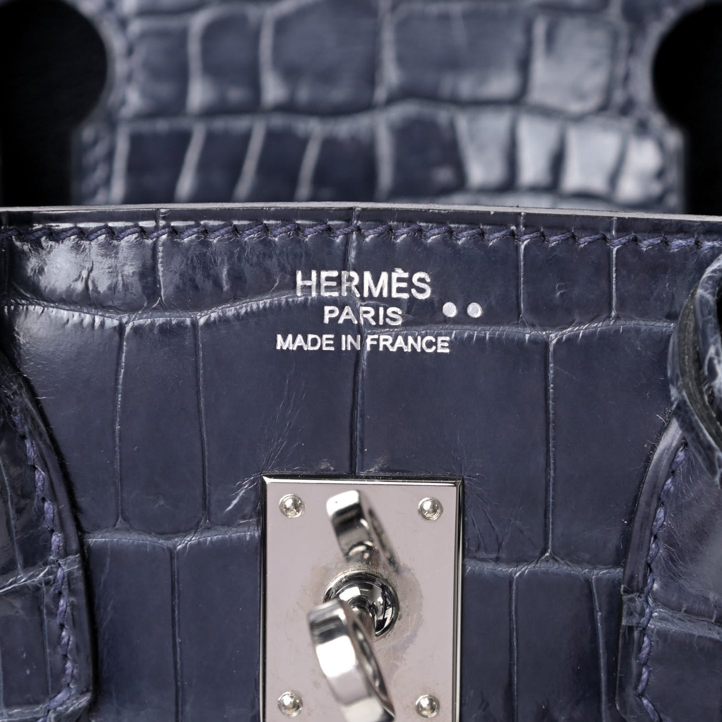 Shiny Niloticus Crocodile Birkin 25 Bleu Abysse