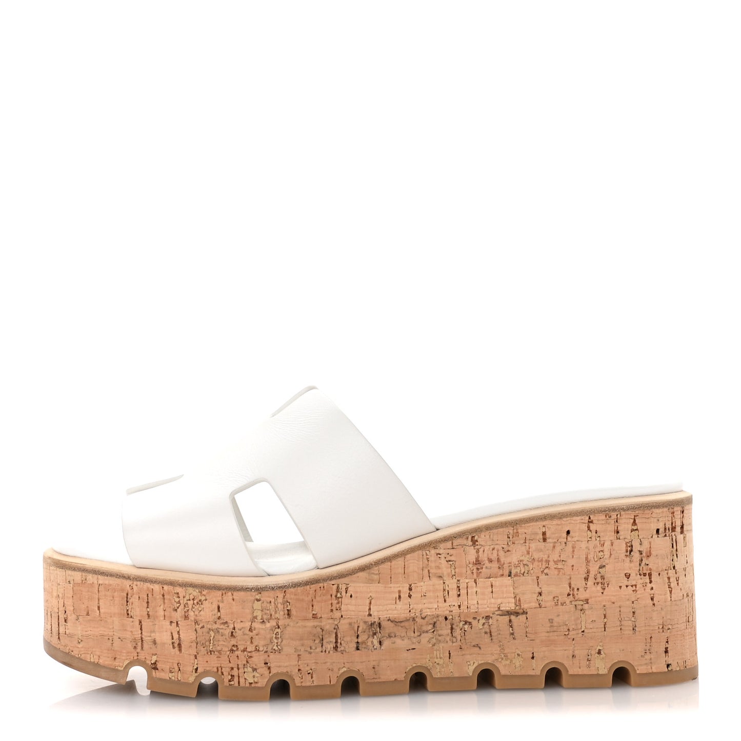 Calfskin Cork Eze 30 Sandals 40 White