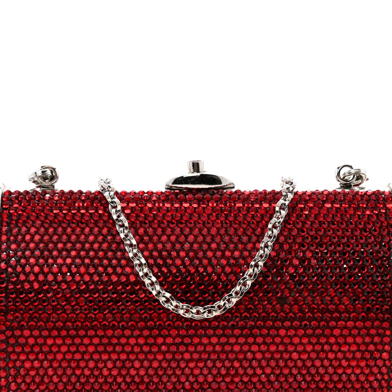 Judith Leiber Swarovski Crystal Minaudiere Clutch Red 8 of 13