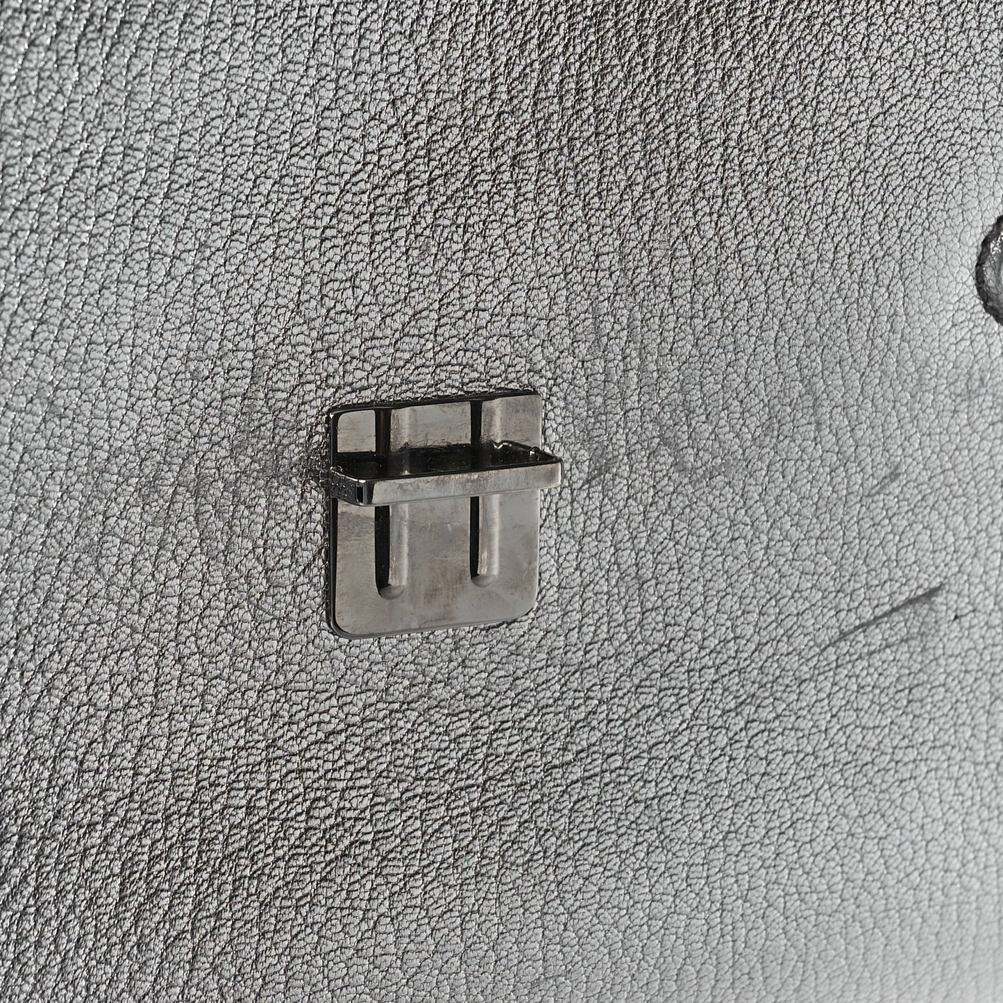 Goatskin Madras Top Handle Bag Silver