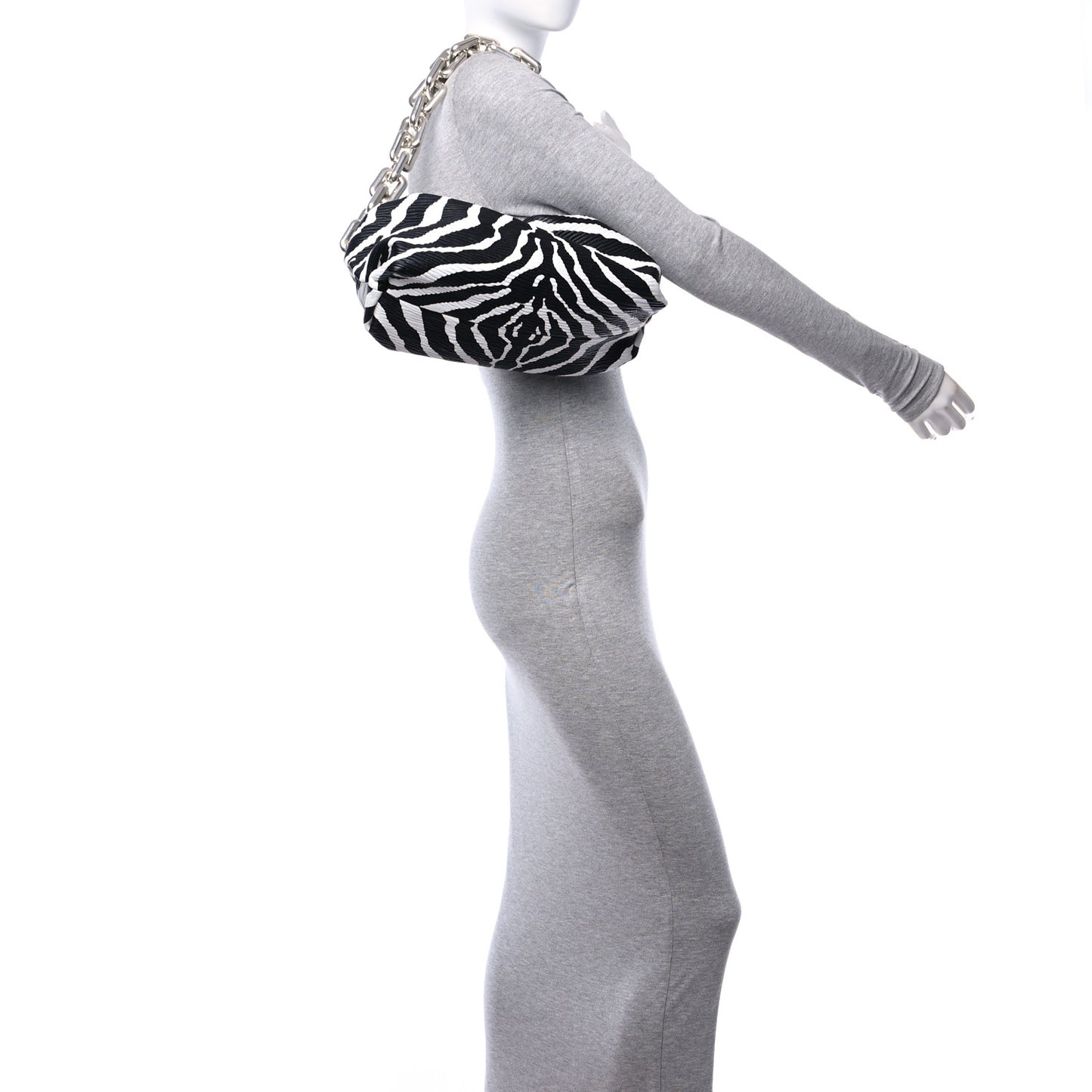 Nappa Zebra Print The Pouch Chain White Black