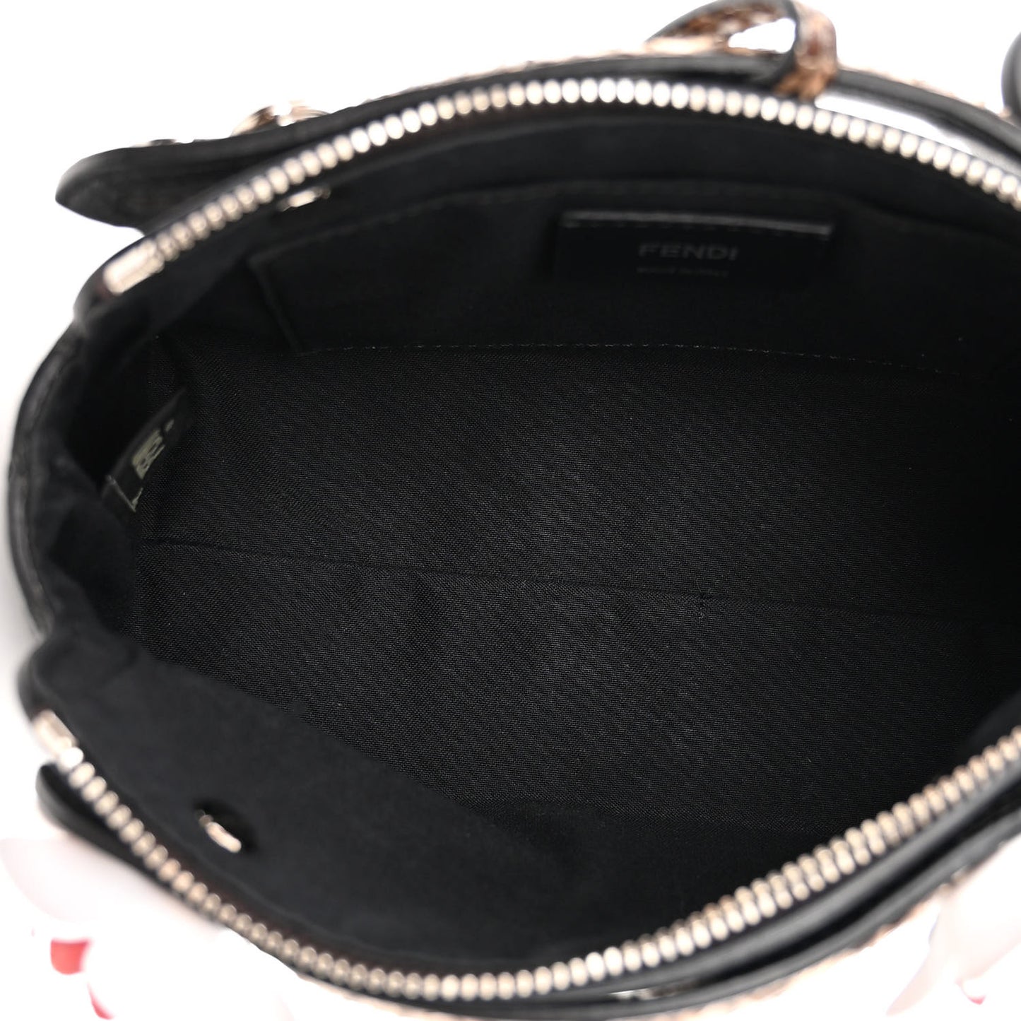 Vitello Dolce Snakeskin Nappa Croc Tail Flowerland Studded Mini By The Way Boston Bag Black Natural Multicolor
