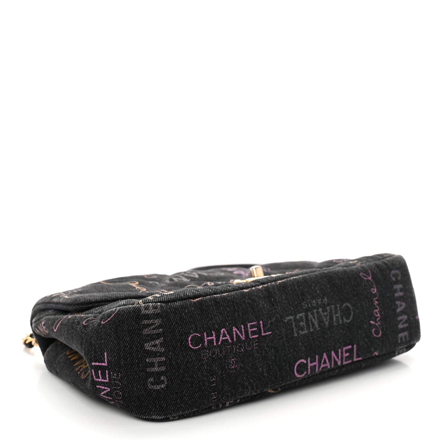 Denim Quilted Denim Mood Large Flap Black Multicolor