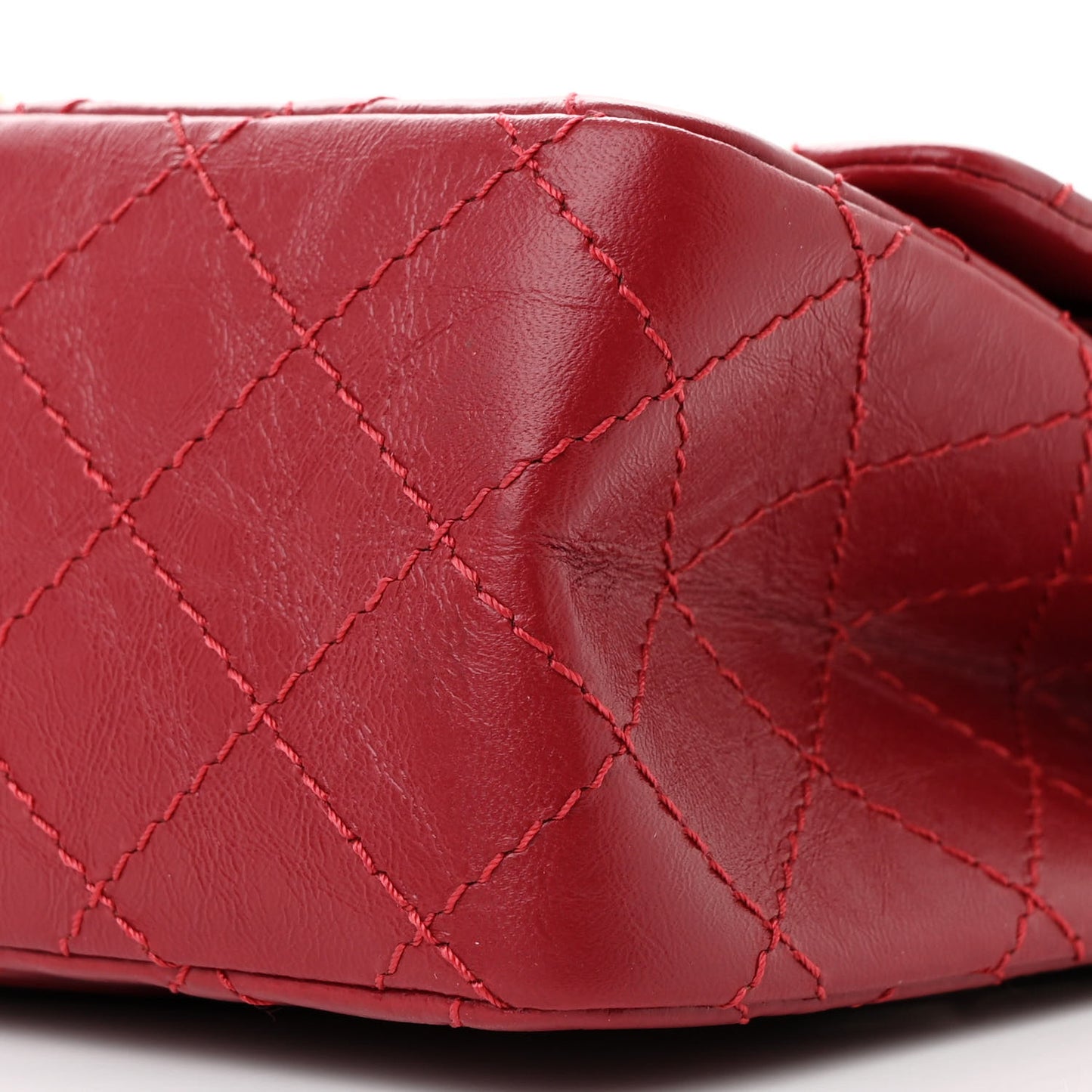 Aged Calfskin Quilted 2.55 Reissue 225 Flap Red