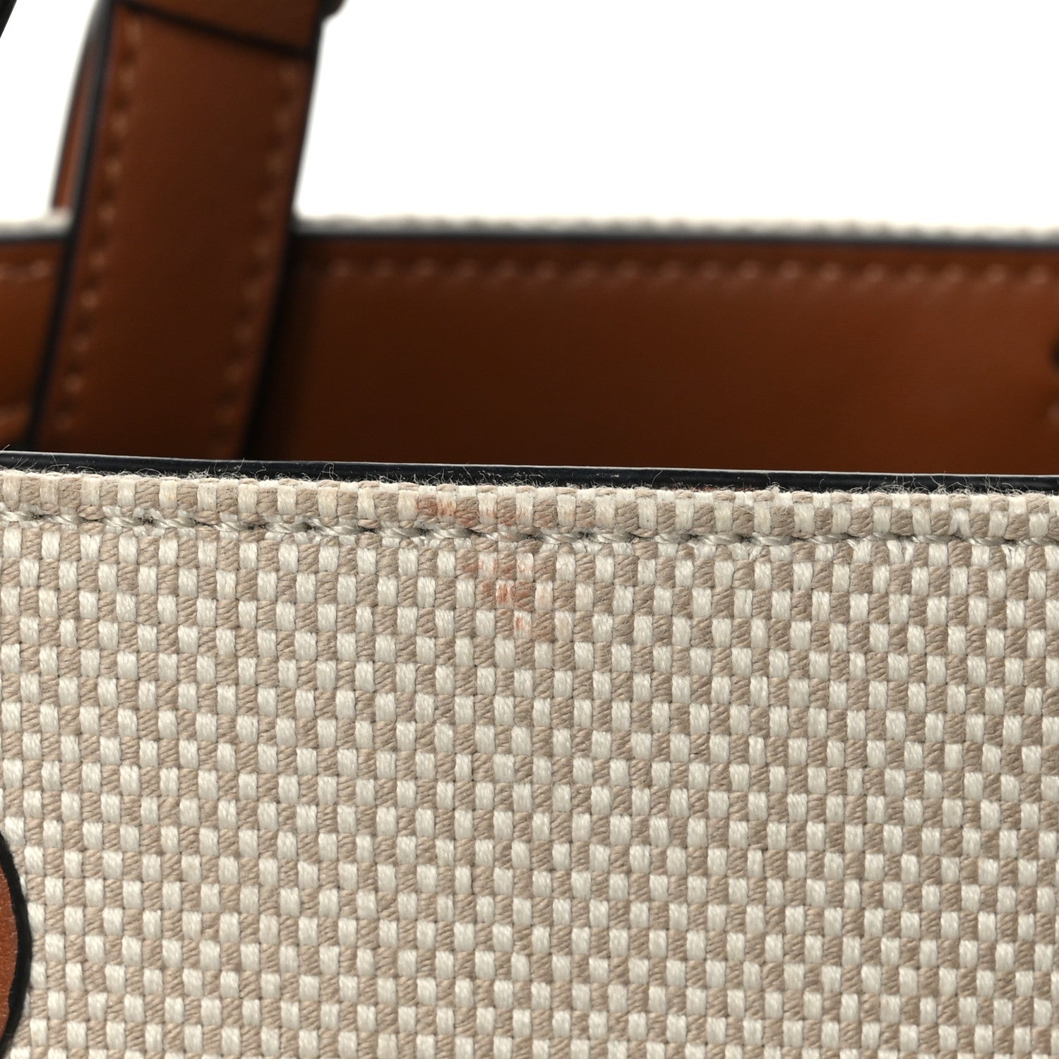 Loewe Canvas Calfskin Small Anagram Tote Ecru Tan 10 of 12