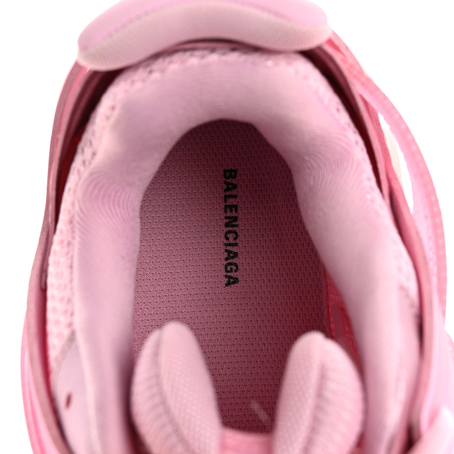 Rubber Mesh Fabric Clear Sole Womens Track Sneakers 39 Pink