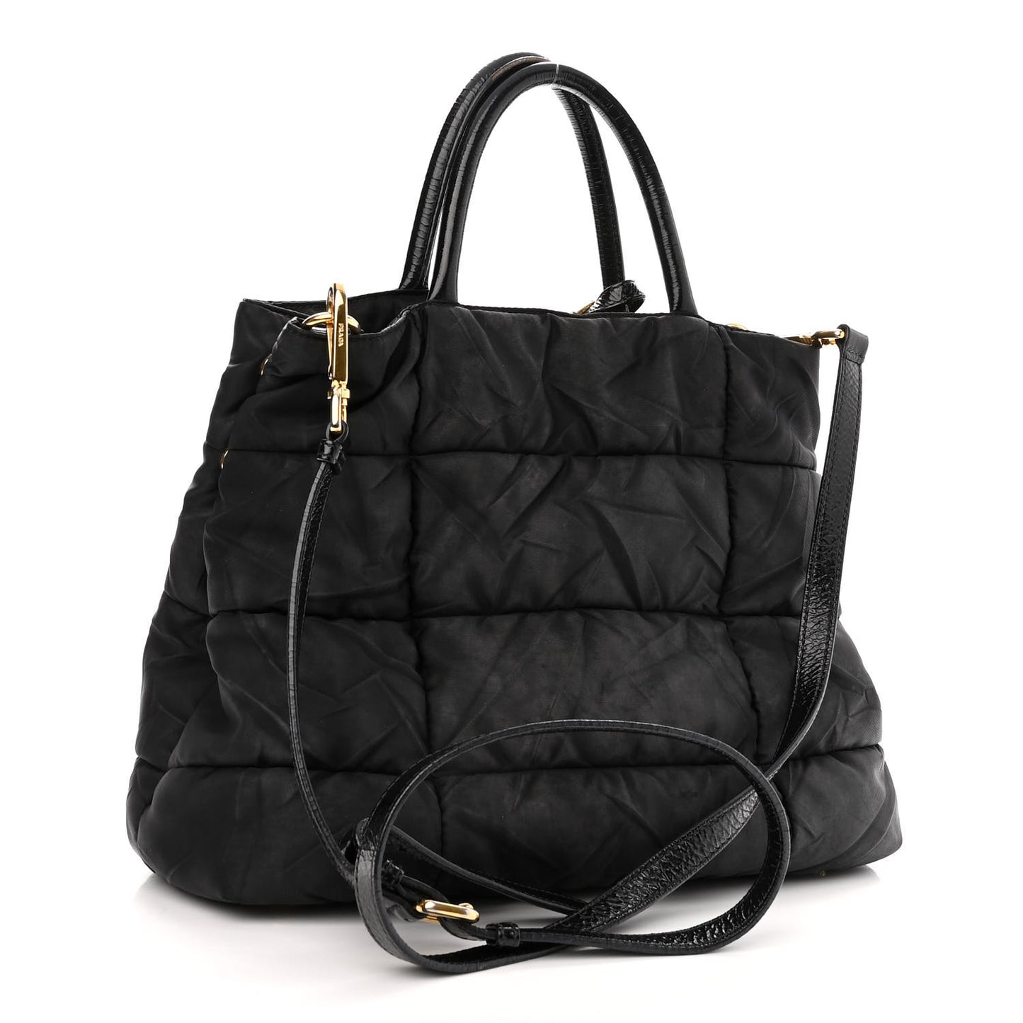 Tessuto Nylon Quilted Tote Black