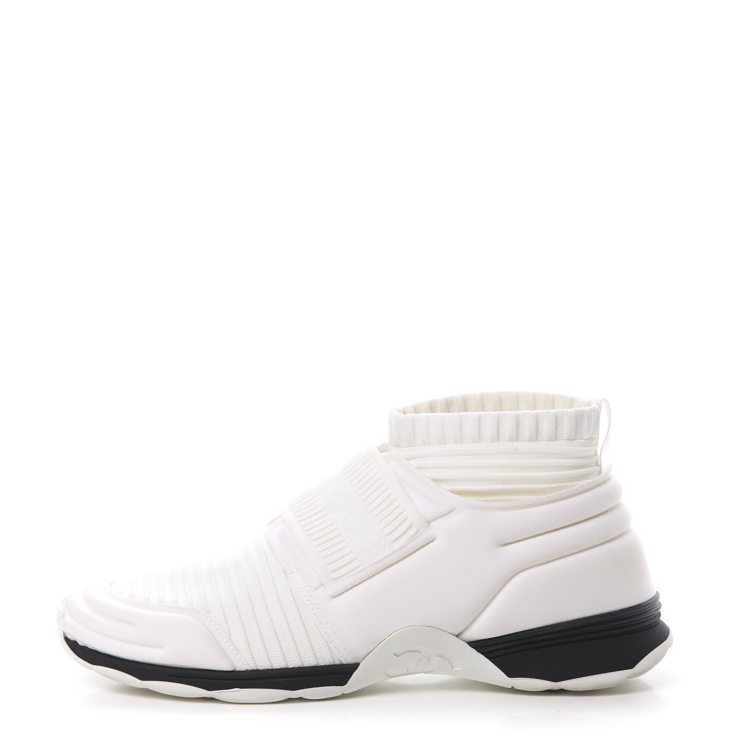 Chanel Stretch Fabric CC Sneakers 41 White 1 of 11