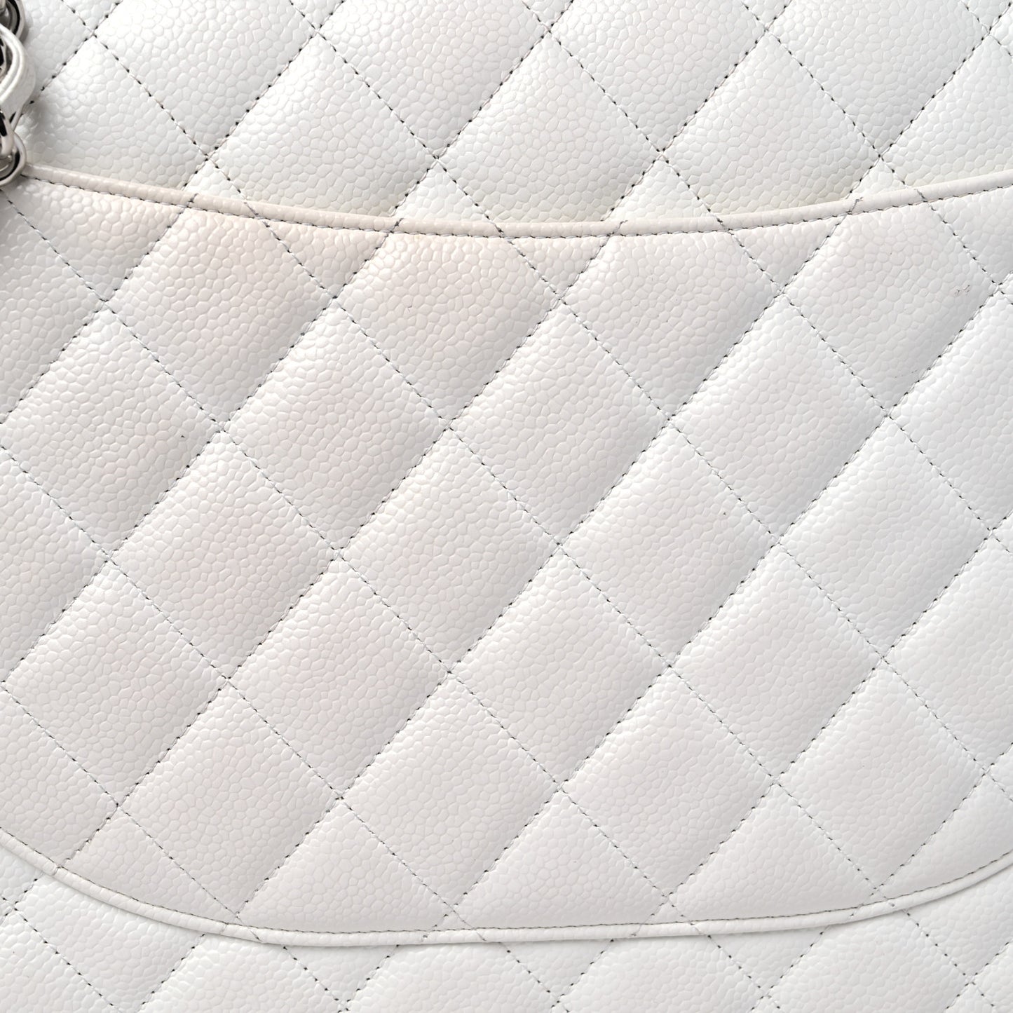 Caviar Quilted Maxi Double Flap White