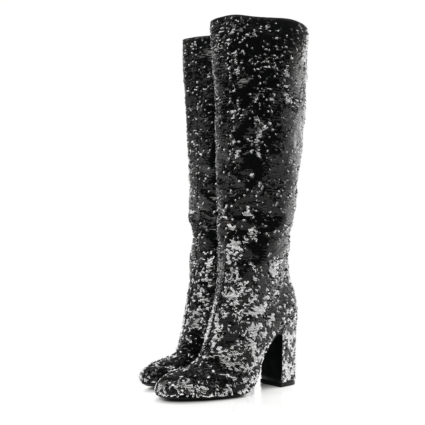 Sequin Donna High Boots 39 Black